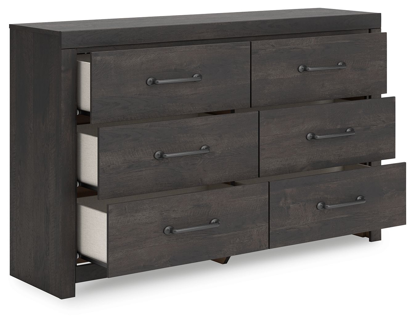 Ashley Furniture Hollivern - Six Drawer Dresser - Dark Gray - Image 4