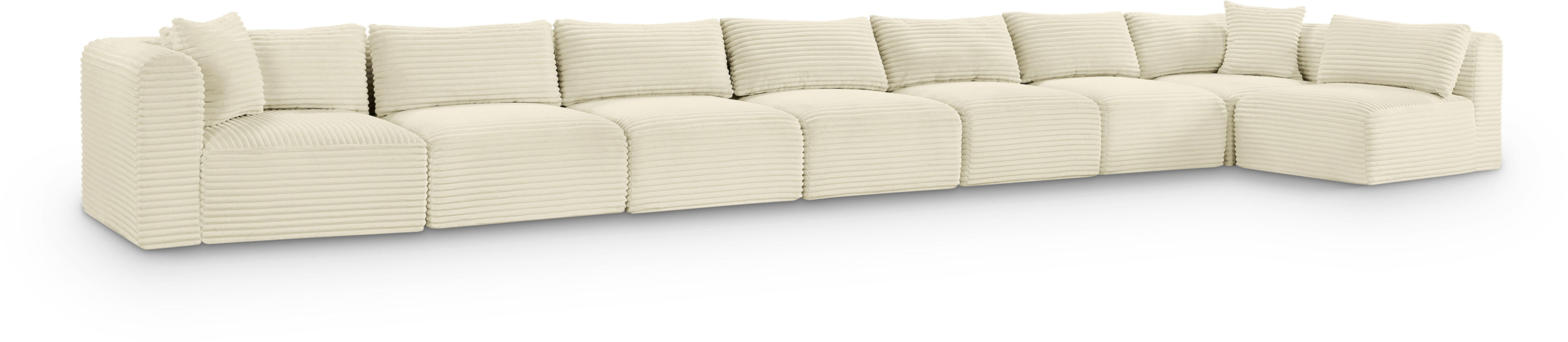 Shaggy - 8 Piece Modular Sectional - Cream