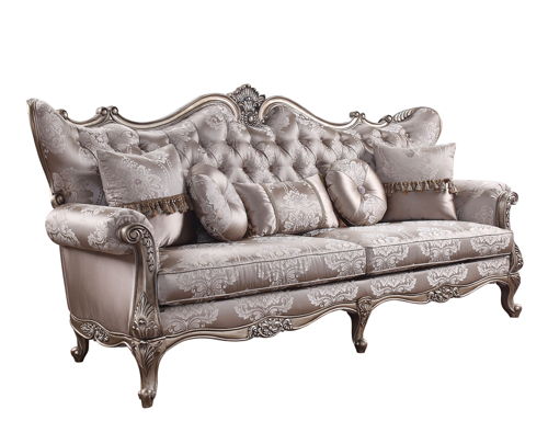Jayceon - Sofa With 5 Pillows - Fabric & Champagne, beige