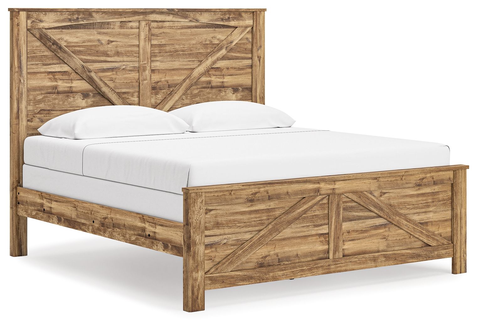 Maystonna - King Crossbuck Panel Bed - Brown