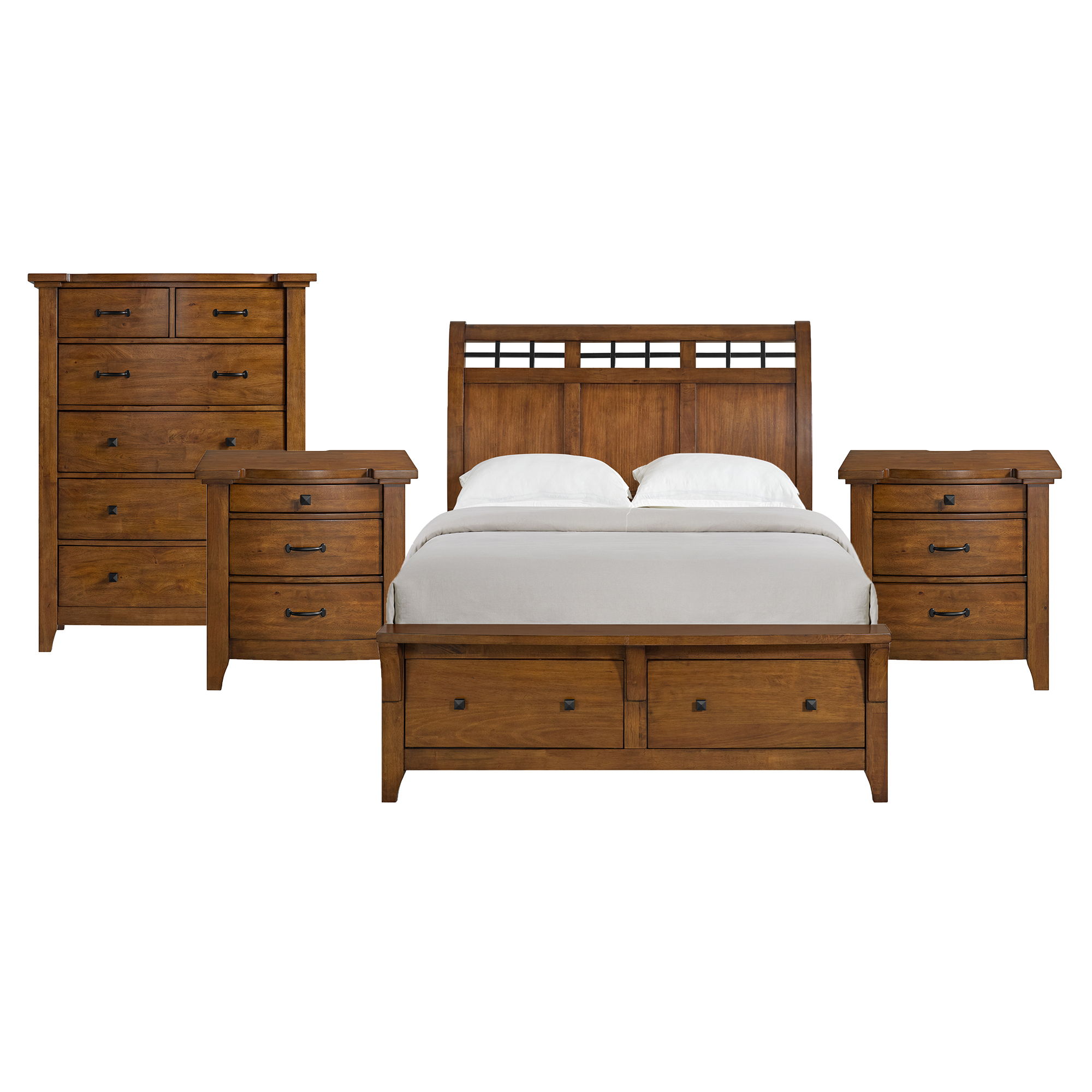 Queen · 4 Pc · Bedroom Set With USB Port