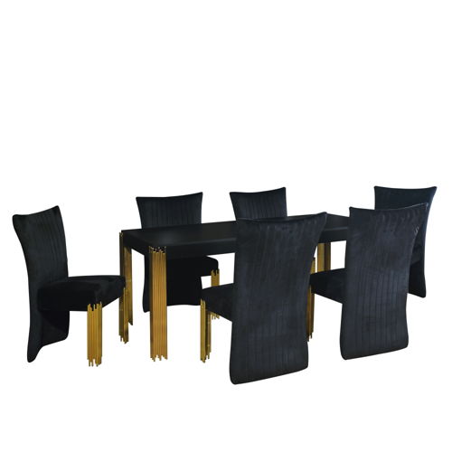 Empire - Table With 4 Chairs - Black, black