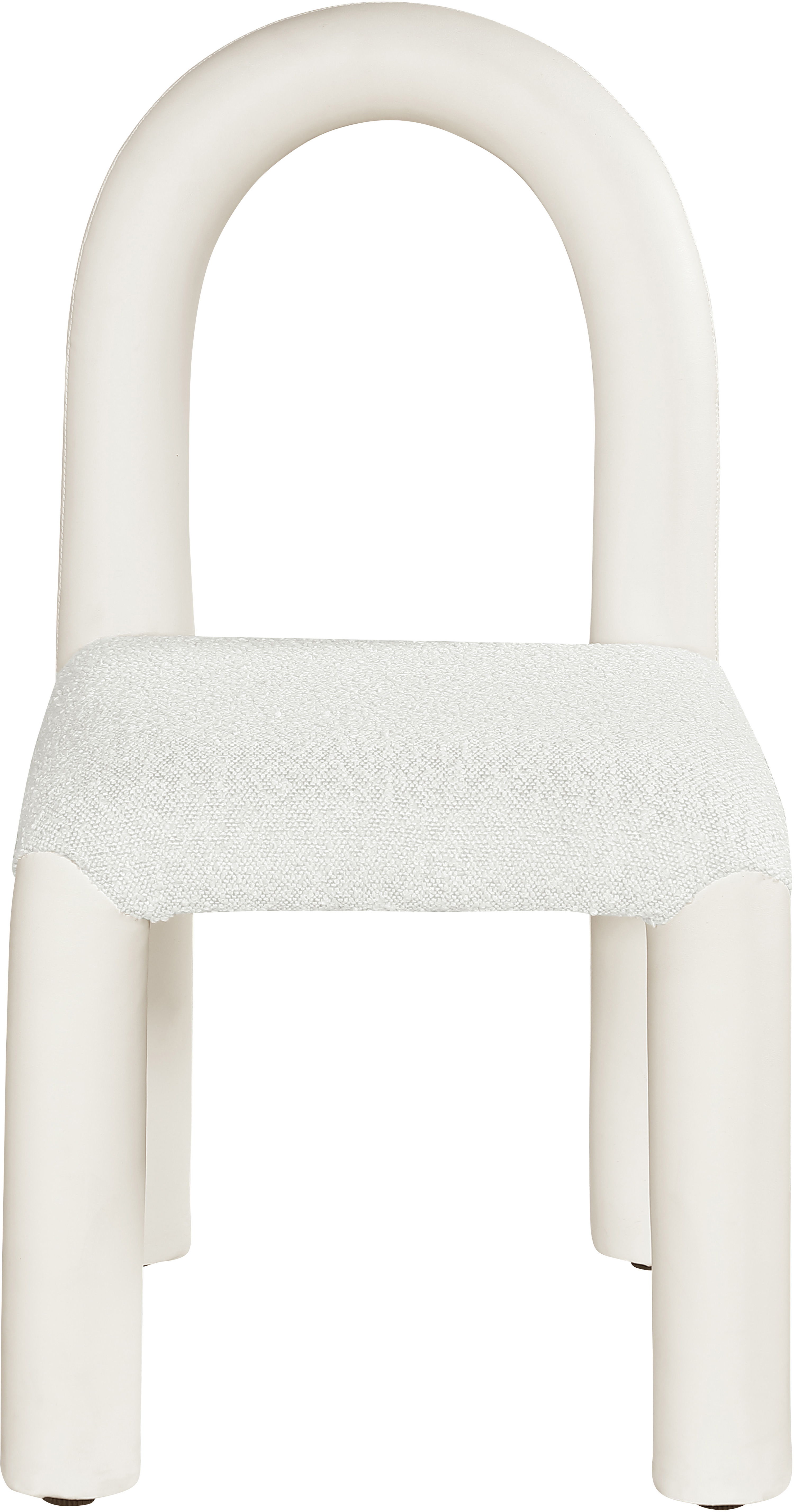 Amari - Vegan Leather and Boucle Fabric Dining Chair (Set of 2) - Cream