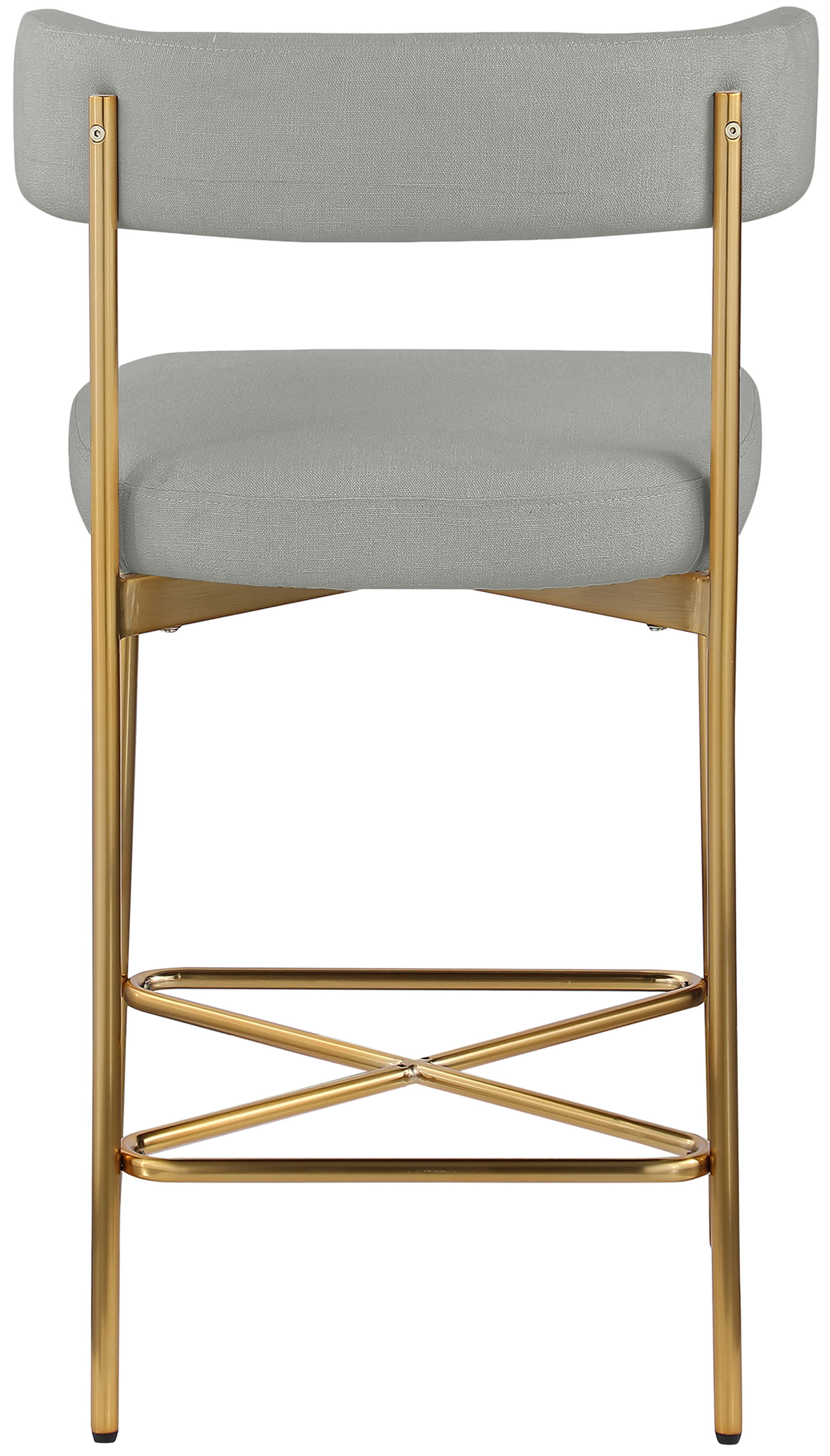 Rivage - Durable Stool With Gold Frame (Set of 2) - Light Gray