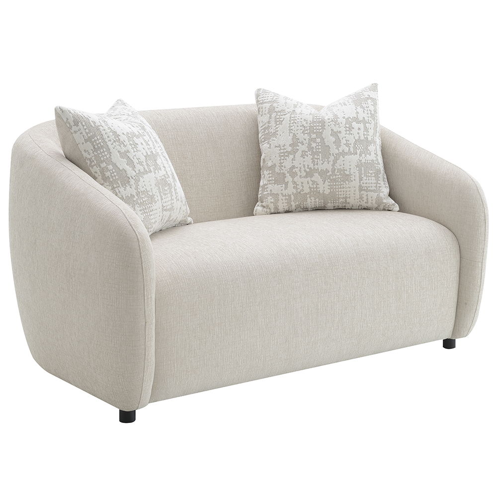 Etienne - Loveseat With 2 Pillows - Beige Linen, beige, view 2