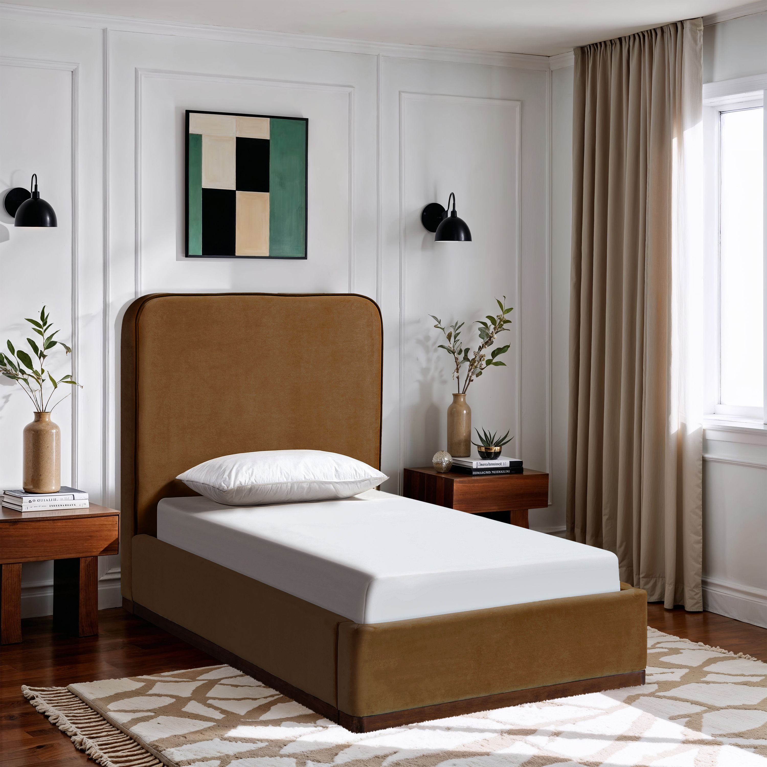 Rava - Twin Bed - Saddle / Brown