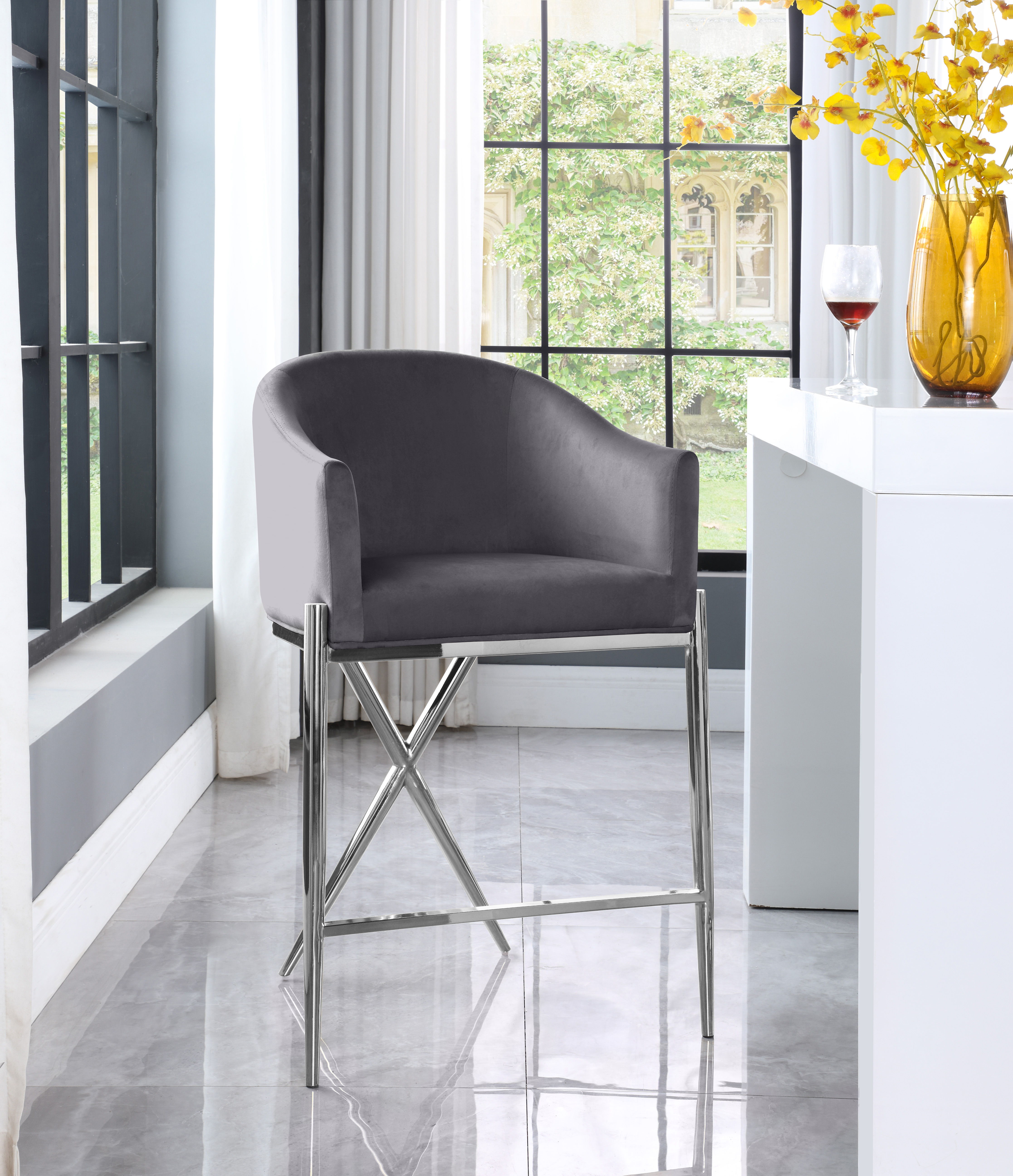 Xavier - Counter Stool - Gray