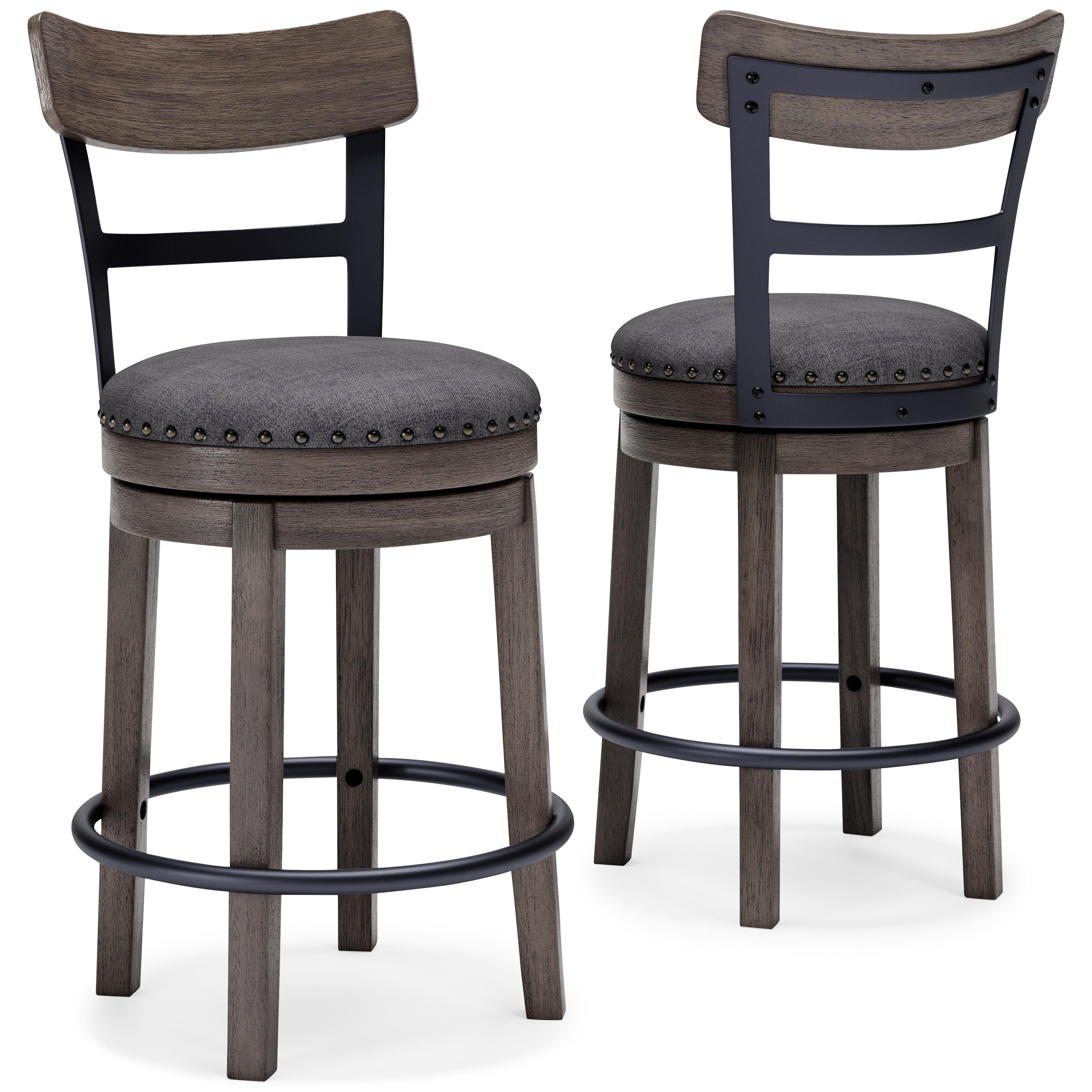 Ashley Furniture Caitbrook - UPH Swivel Barstool - Gray - Image 3