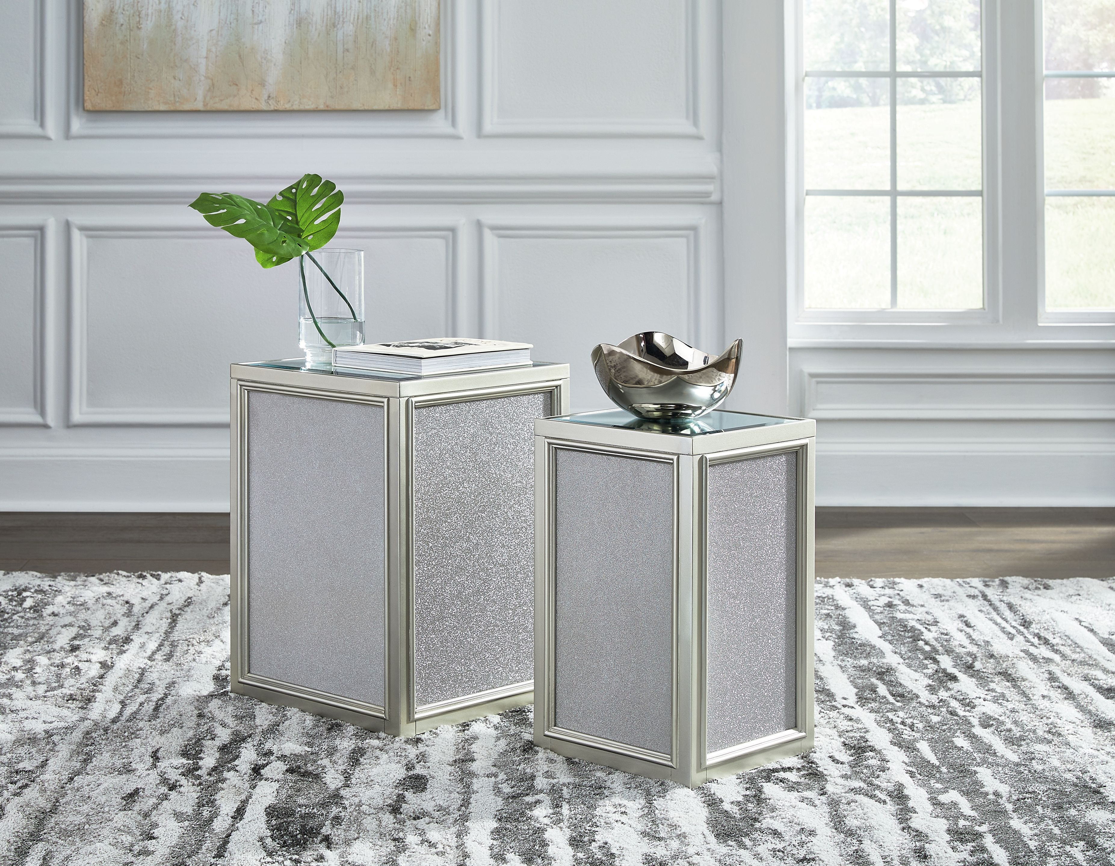 Ashley Furniture Traleena - Nesting End Tables (Set of 2) - Silver Finish - Image 5