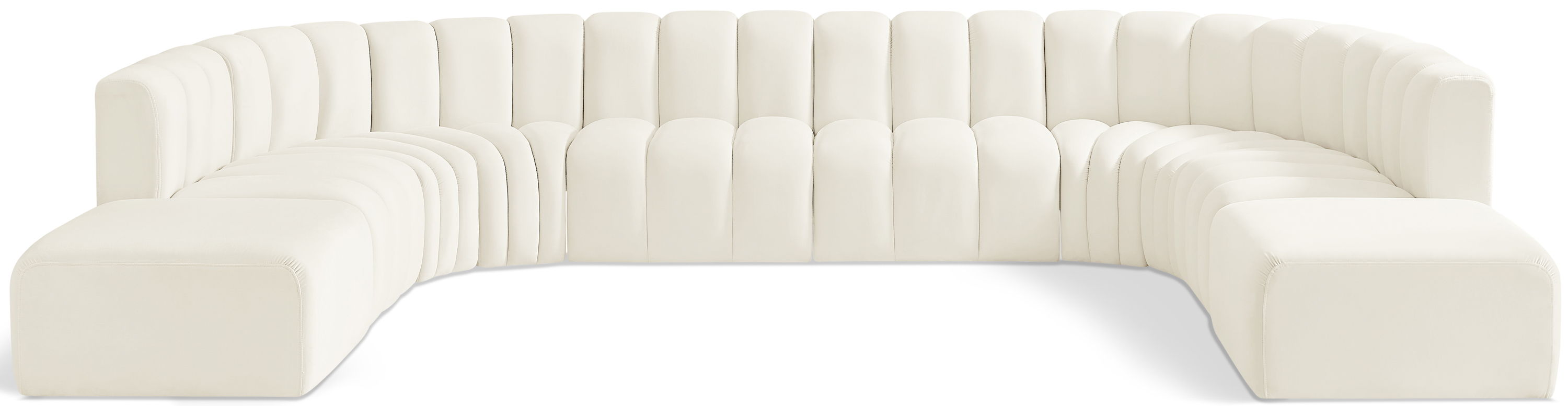 Arc - Velvet Modular Sectional - Cream