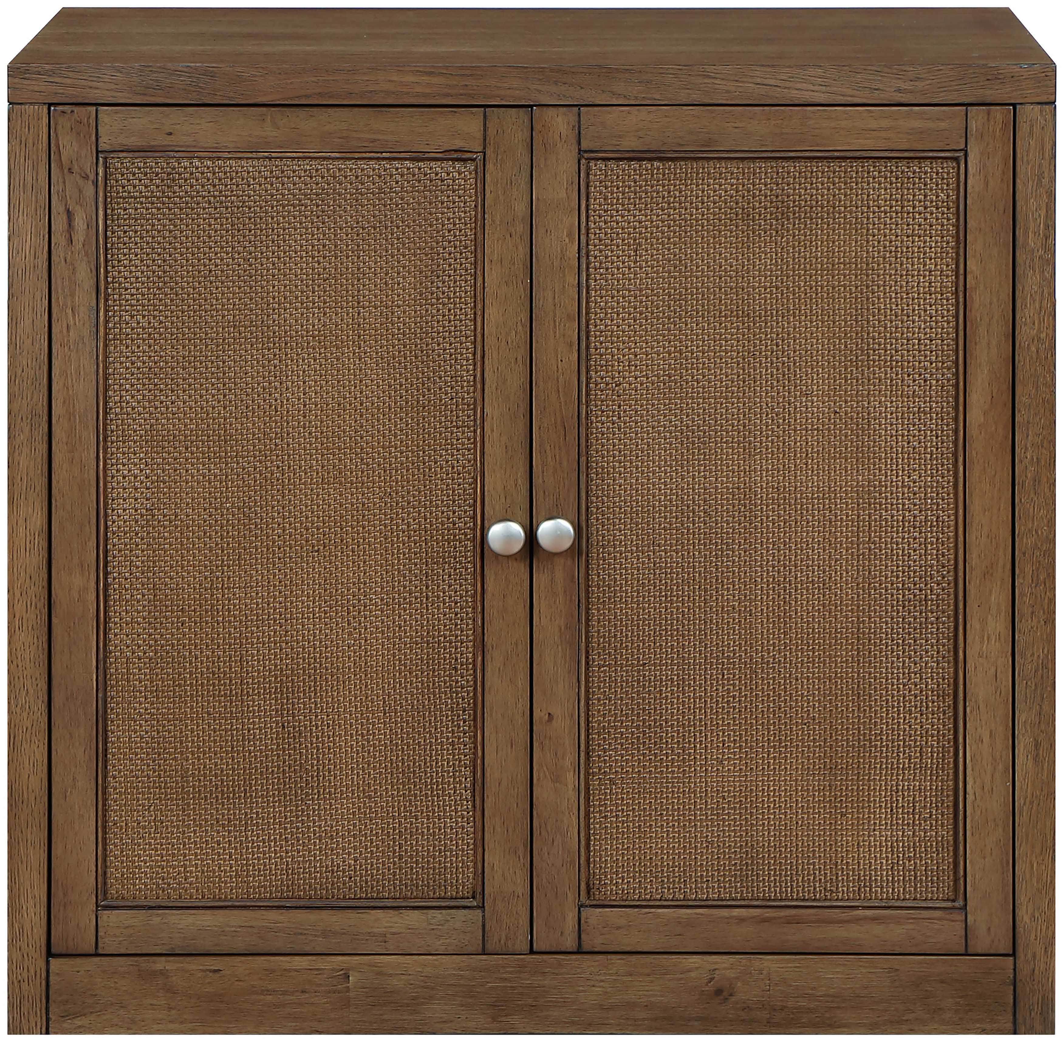 Vero - Solid Wood, Oak Veneer And Stainless Steel Sideboard/Buffet - Brown