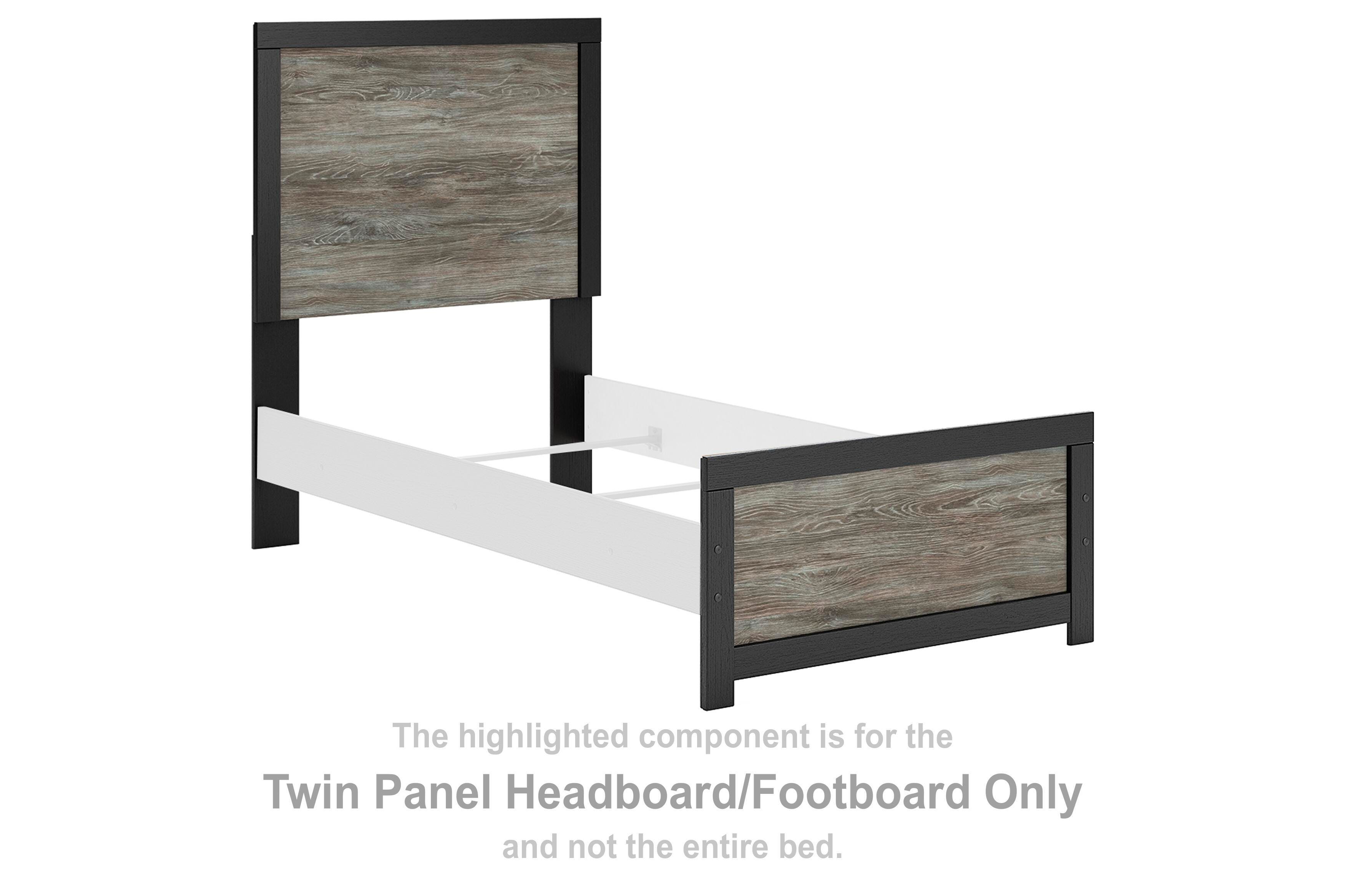 Broachmyn – Twin Panel Headboard/Footboard – Black / Gray