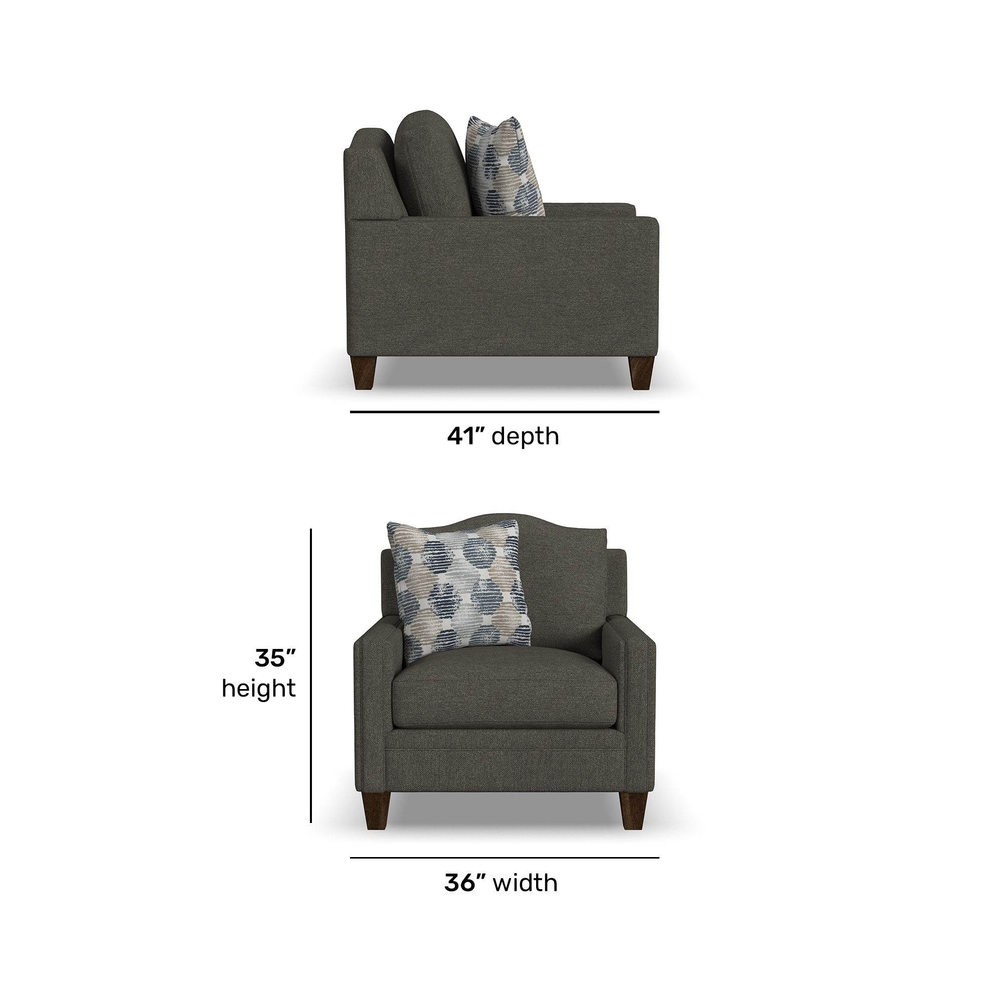 Lottie - Fabric Chair, dark gray, view 6