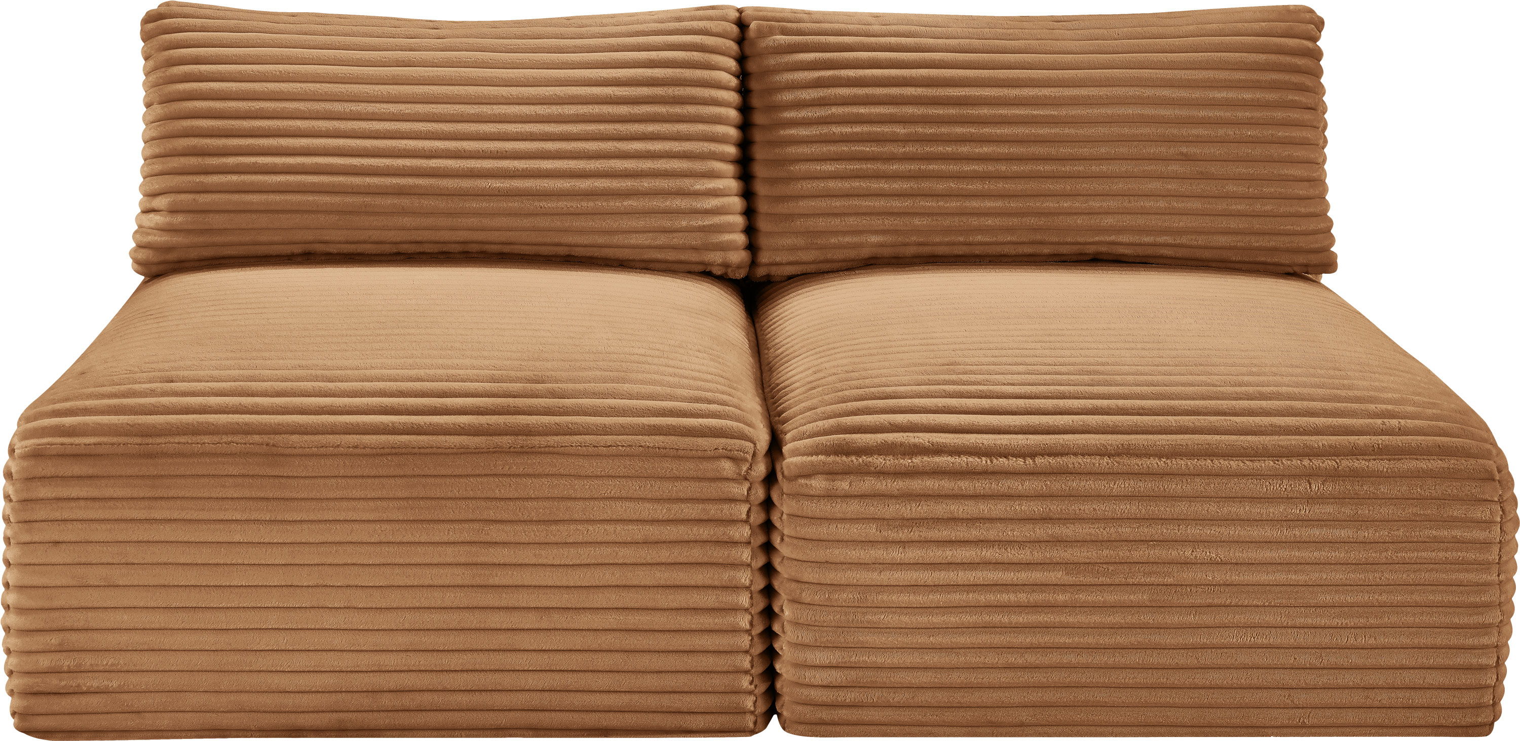 Shaggy - 2 Piece Modular Armless Sofa - Saddle