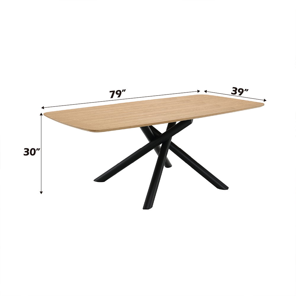 Lawton - Dining Table - Natural & Black, black, view 5