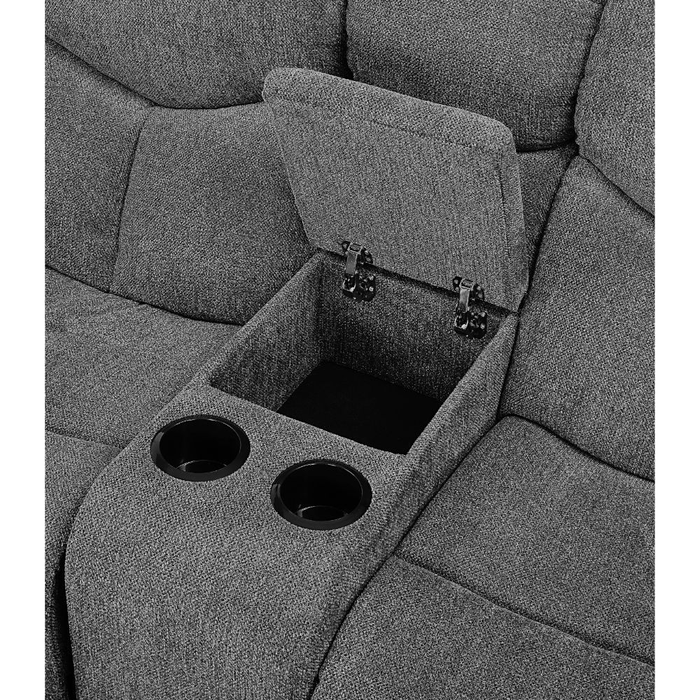 Kalen - Motion Sofa - Gray Chenille, dark gray, view 7