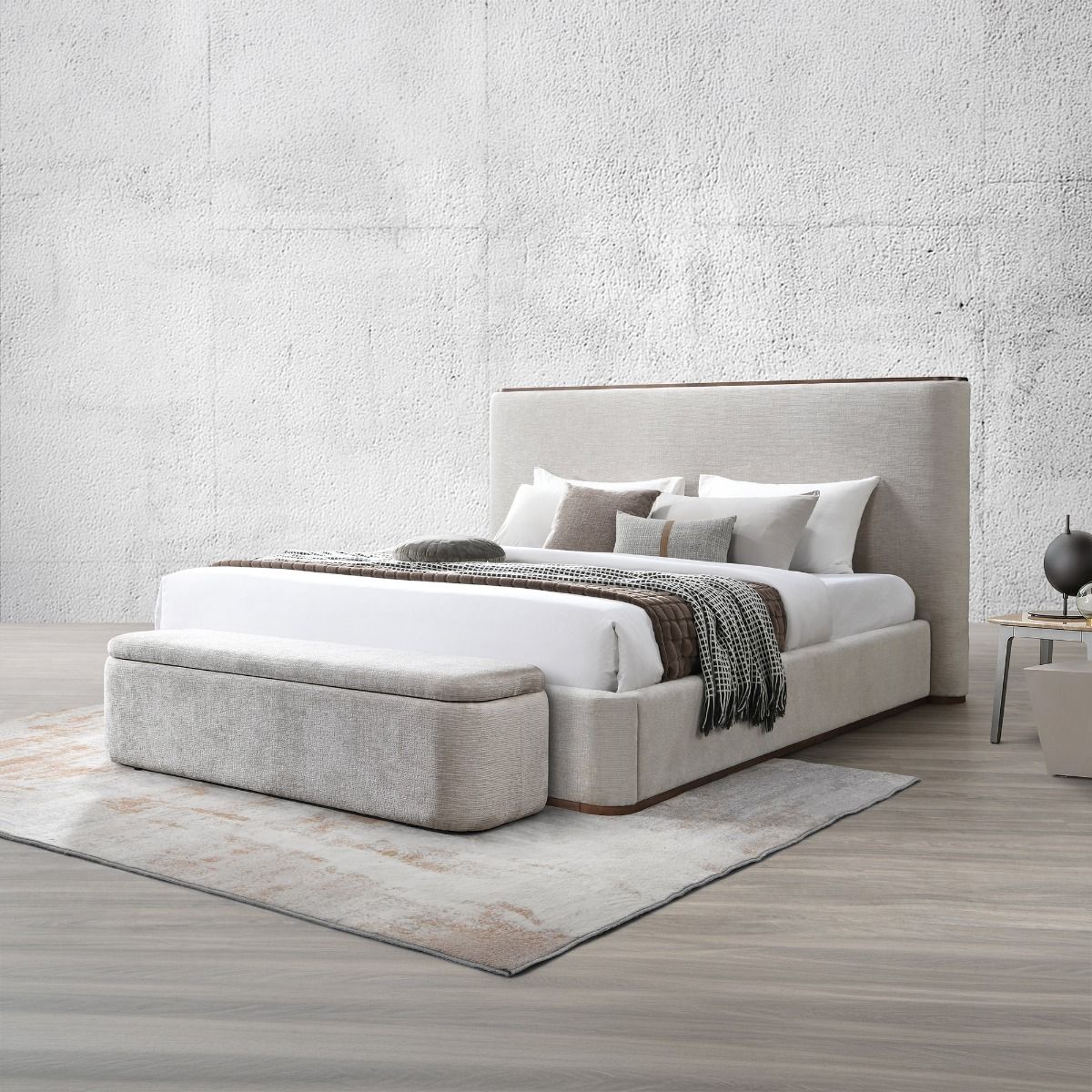 Orane - Bench With Storage - Gray, light gray