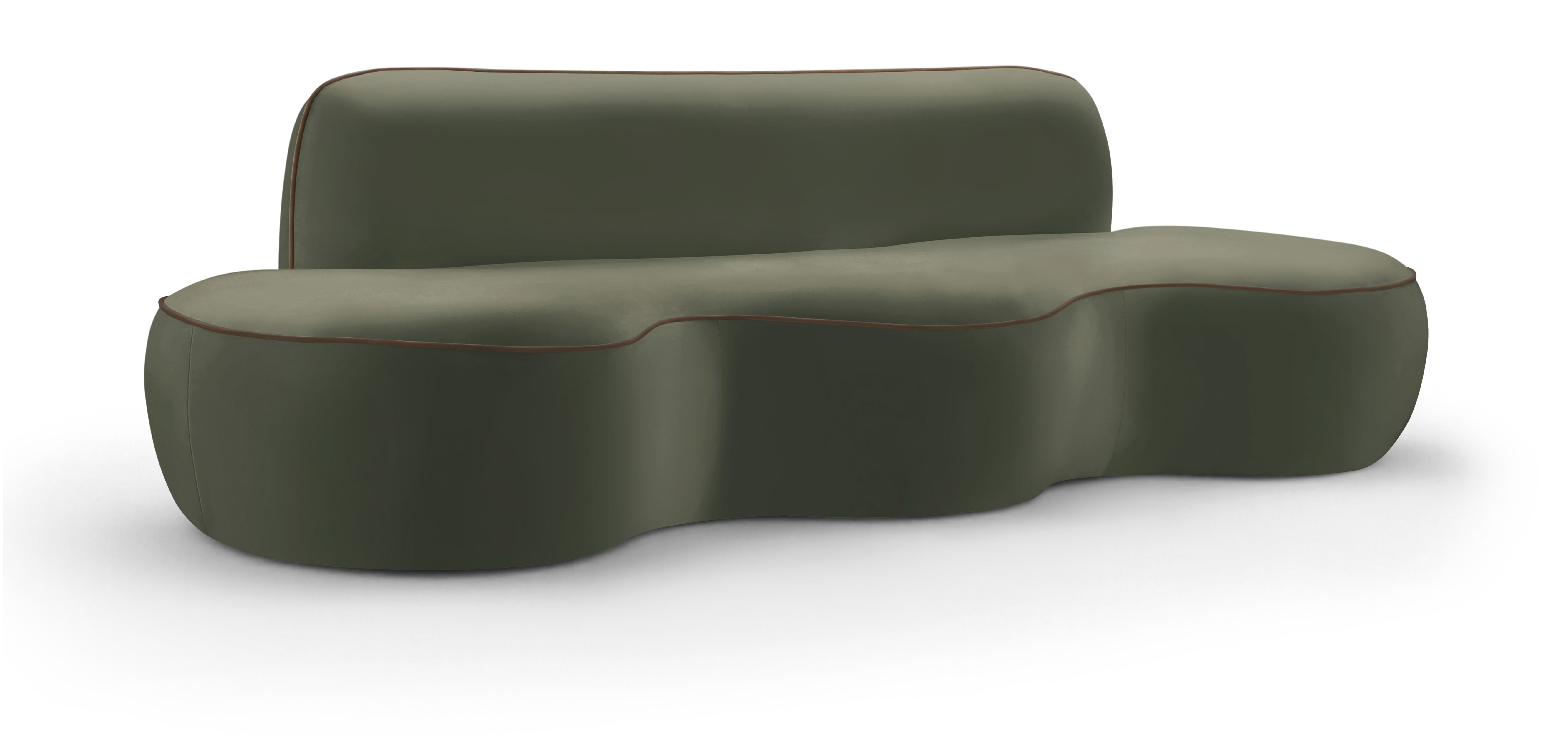 Swerve - Velvet 101" Upholstered Sofa - Green