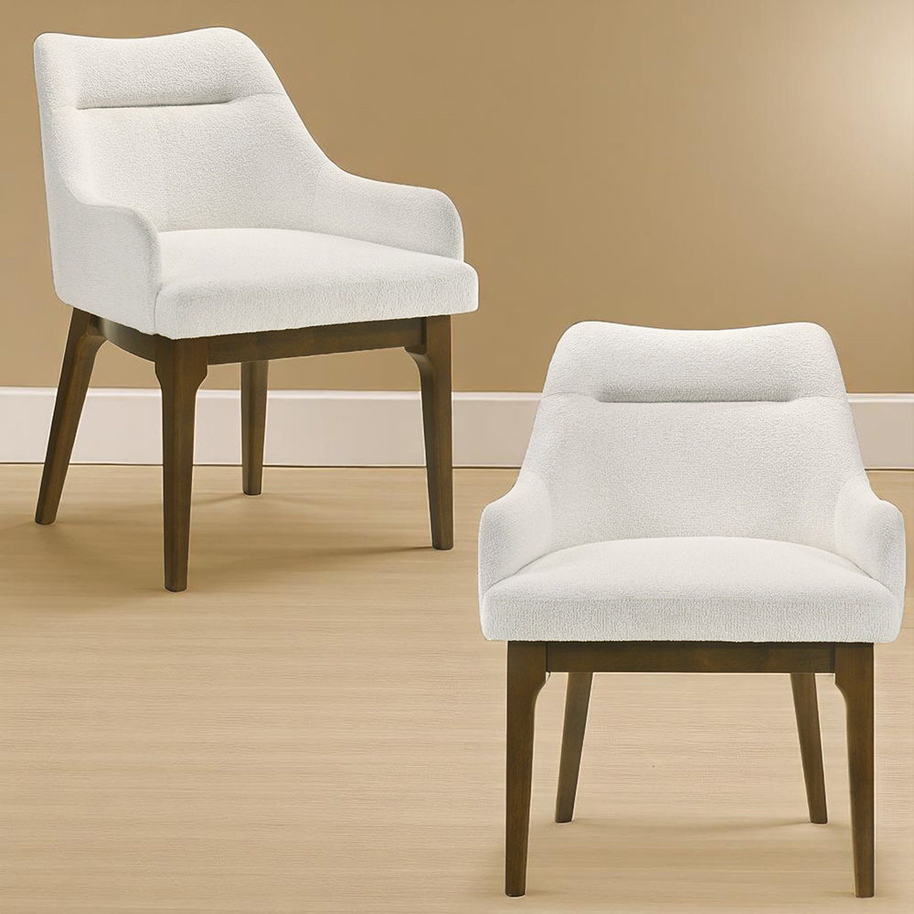 Kasha - Side Chair (Set of 2) - Chenille / Vintage Oak, white, view 6