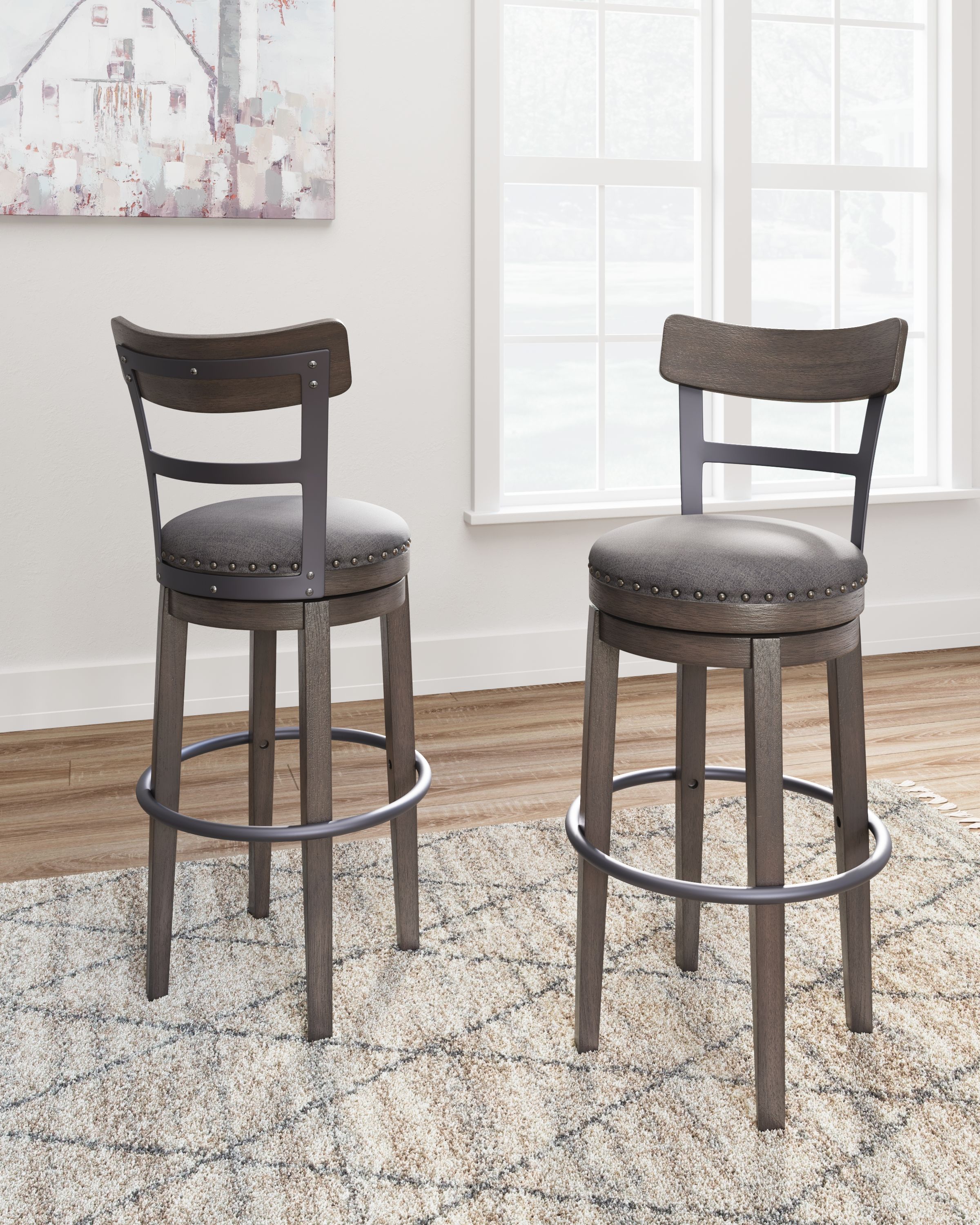 Ashley Furniture Caitbrook - Tall UPH Swivel Barstool - Gray - Image 10