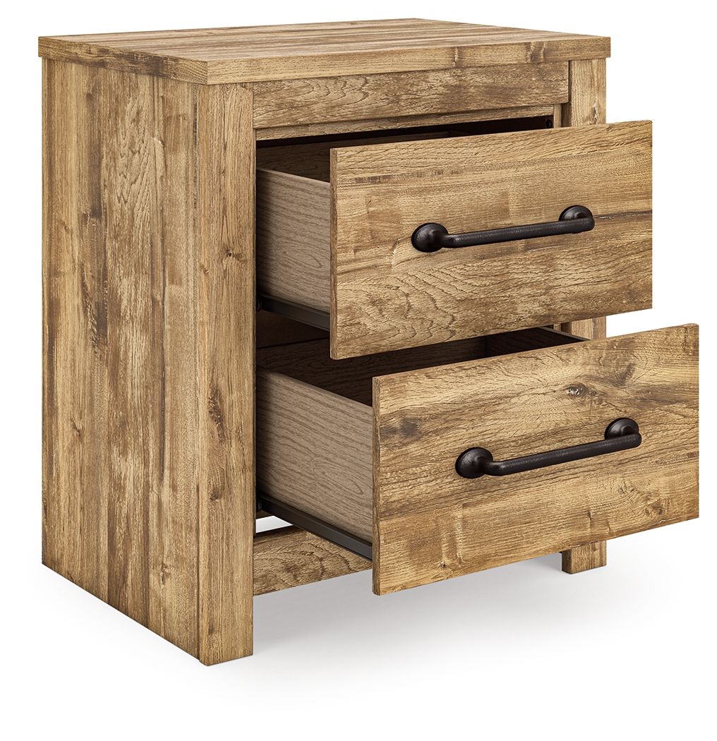 Ashley Furniture Maystonna - Two Drawer Night Stand - Brown - Image 4