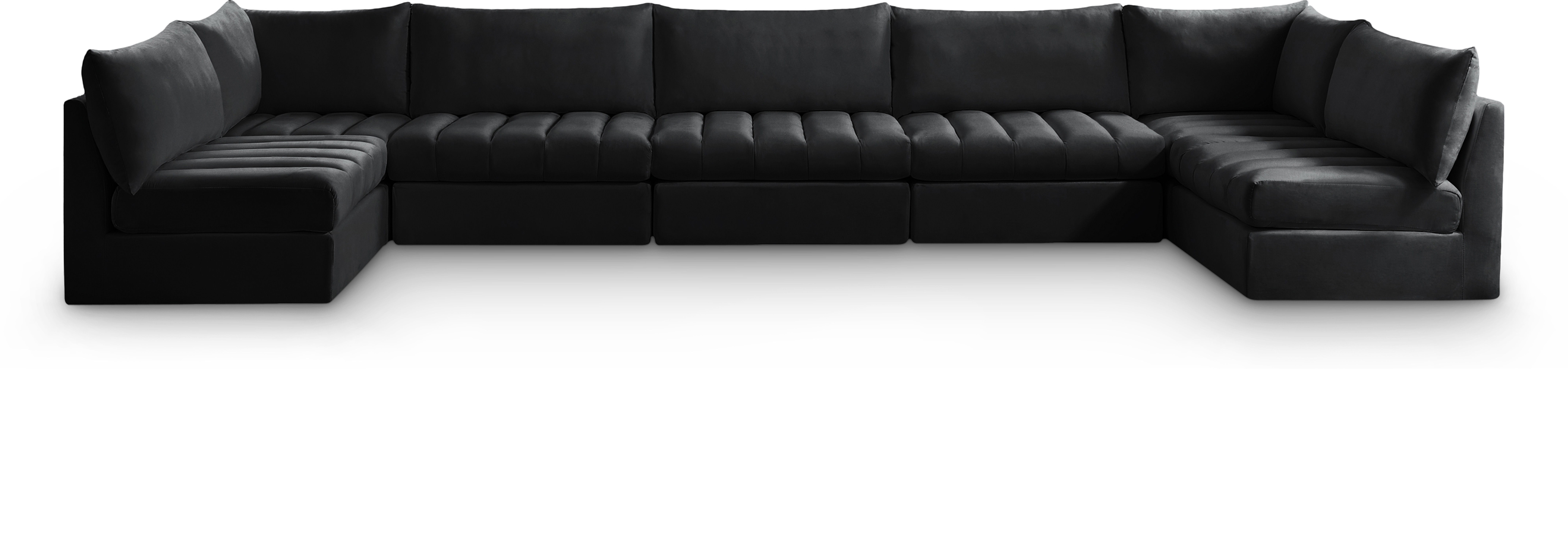 Jacob - Modular U-Shaped Sectional 7 Piece - Black