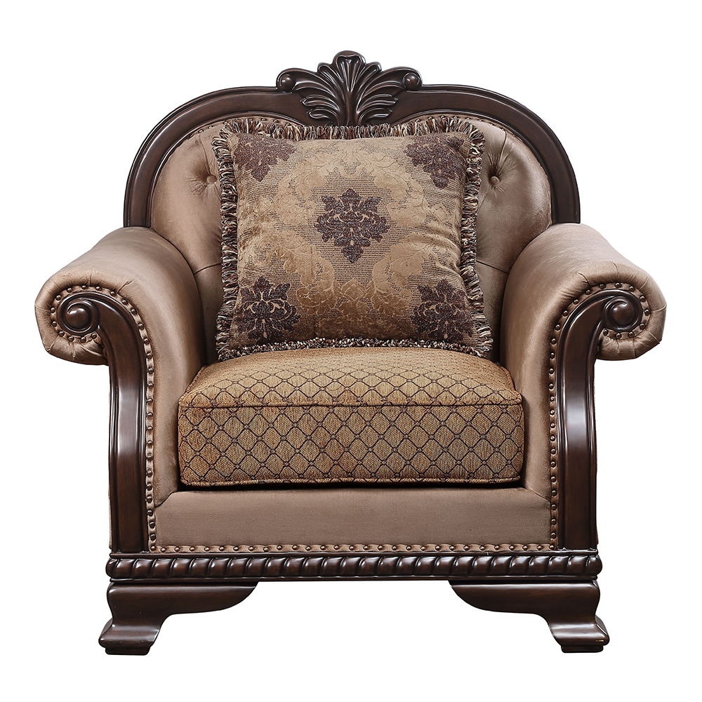 Chateau De Ville - Chair With Pillow (Same Lv01590) - Fabric & Espresso, black, view 3