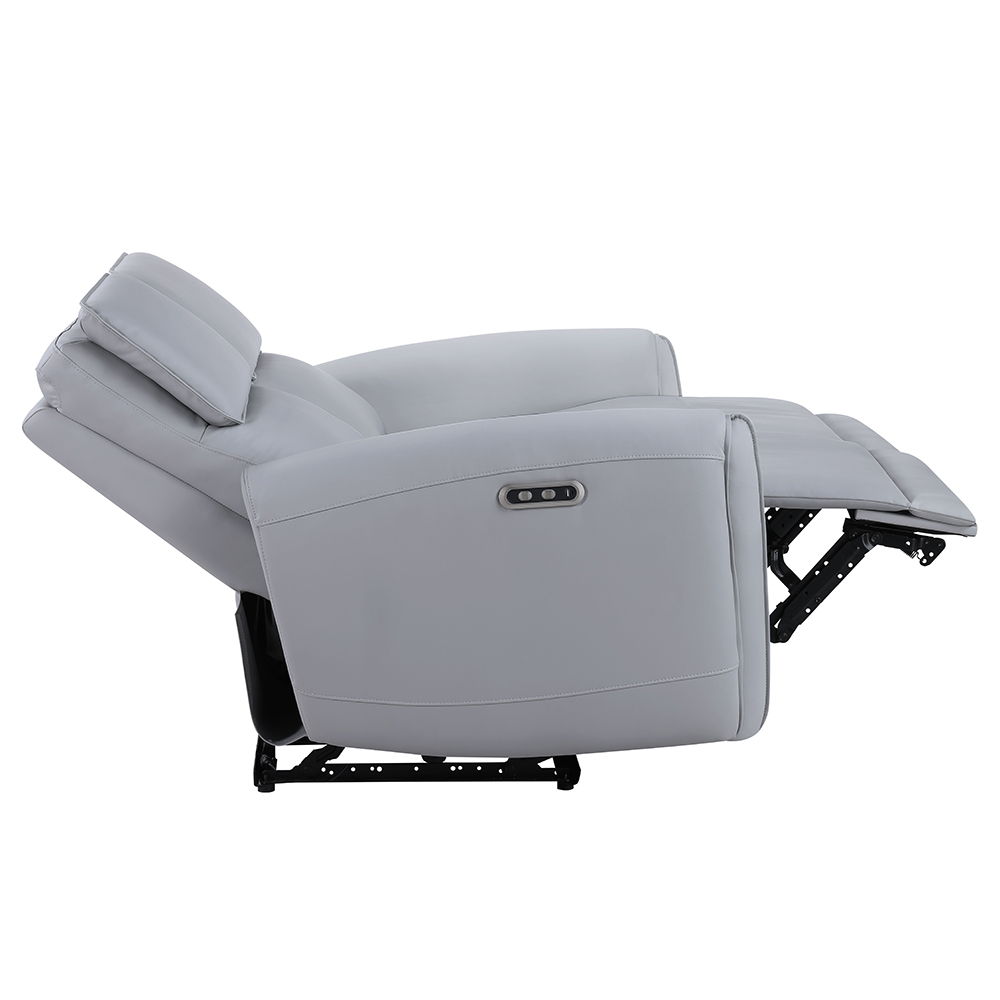 Jeromie - Power Motion Loveseat With USB Port - Gray Synthetic Leather, light gray, view 3