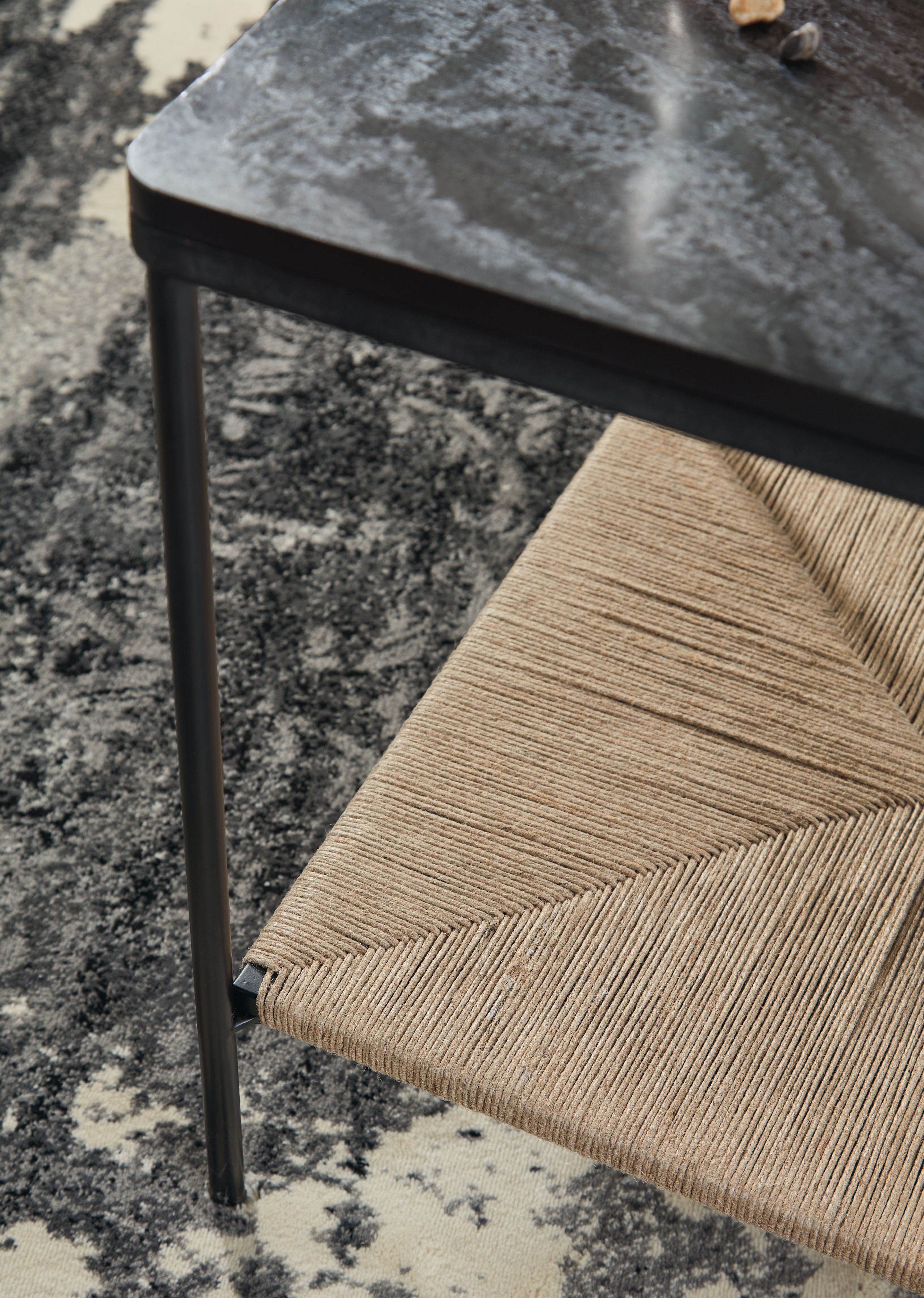 Ashley Furniture Minrich - Accent Table - Black / Natural - Image 5