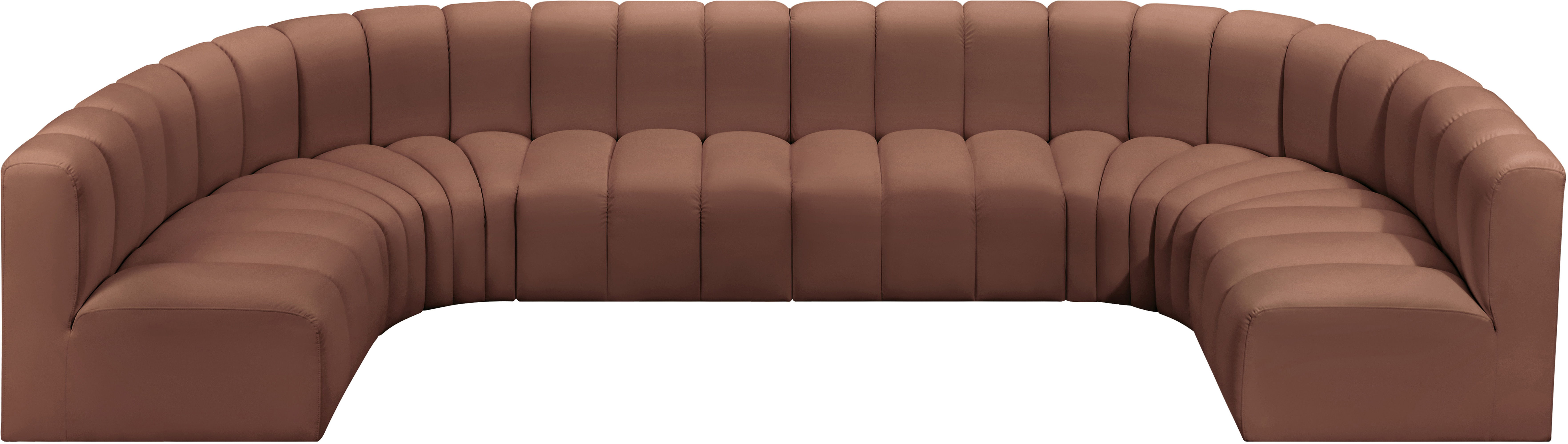 Arc - Faux Leather Modular U-Shaped Sectional - Cognac