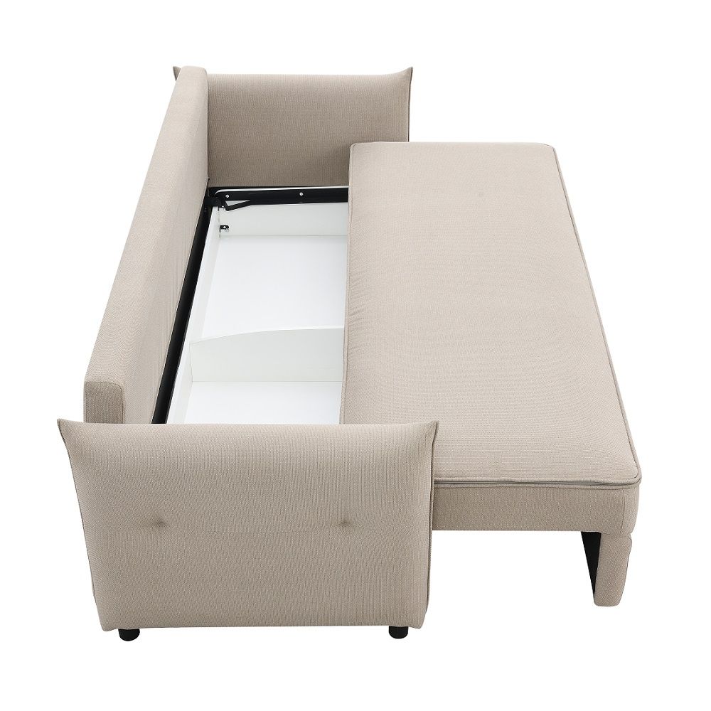 Irina - Sofa With Sleeper - Beige Fabric, beige, view 2
