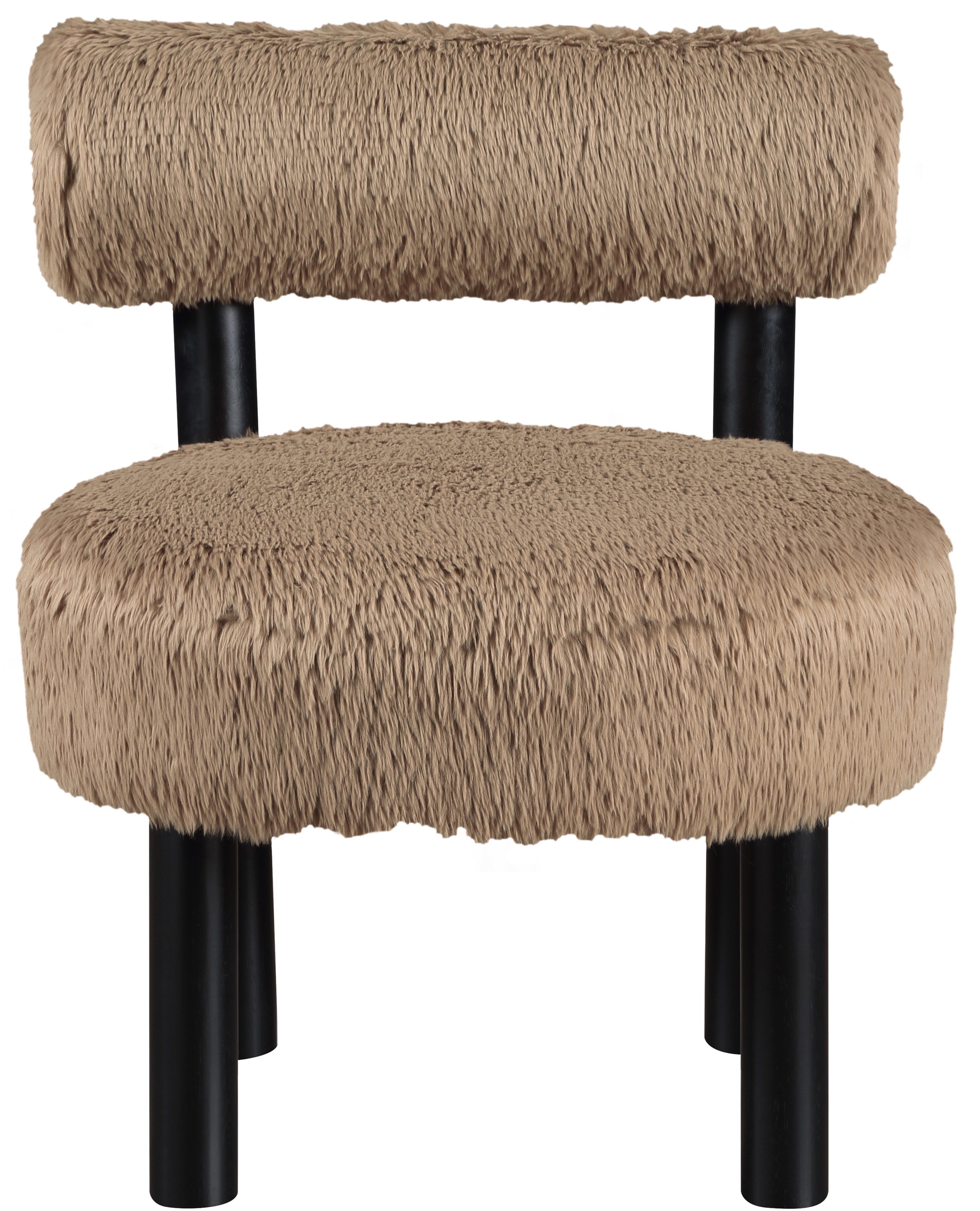 Ambre - Vegan Shearling Fabric Upholstered Accent Chair - Tan