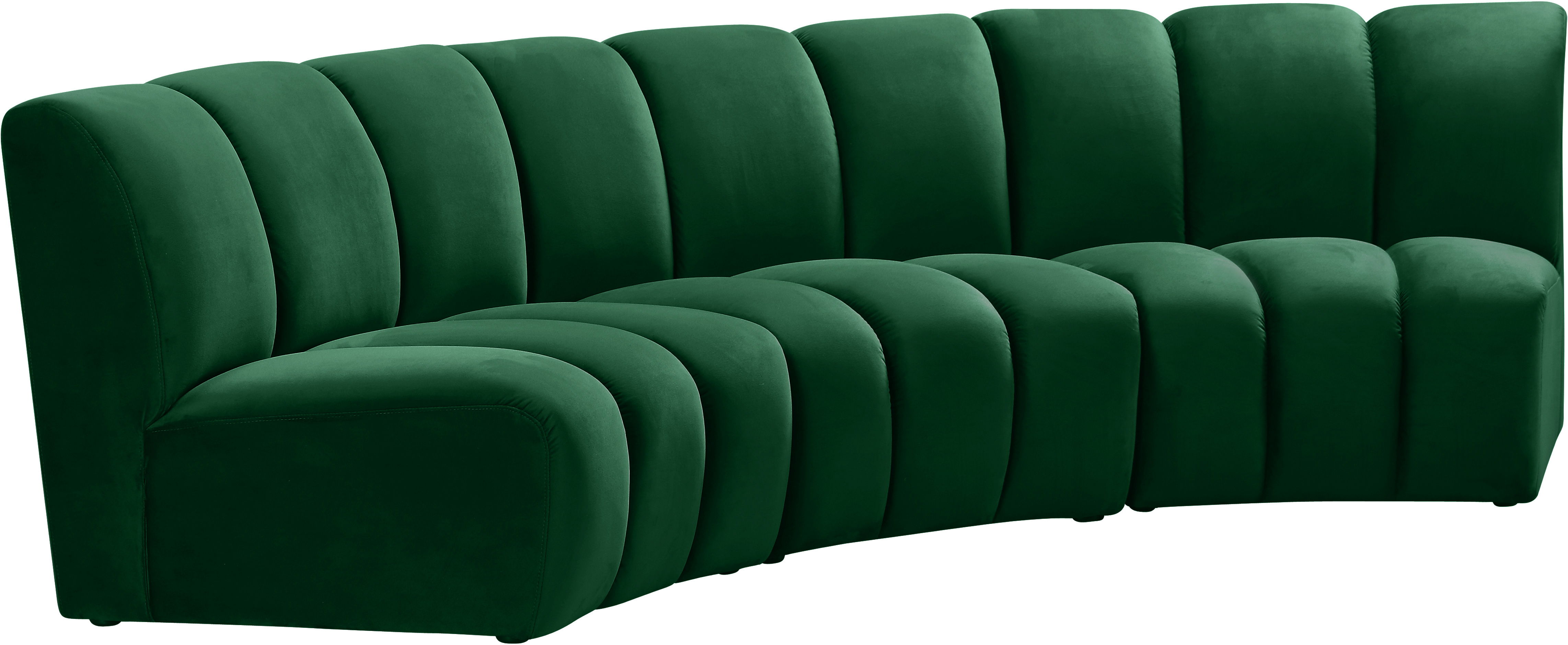 Infinity - 3 Piece Fabric Modular Sectional - Green