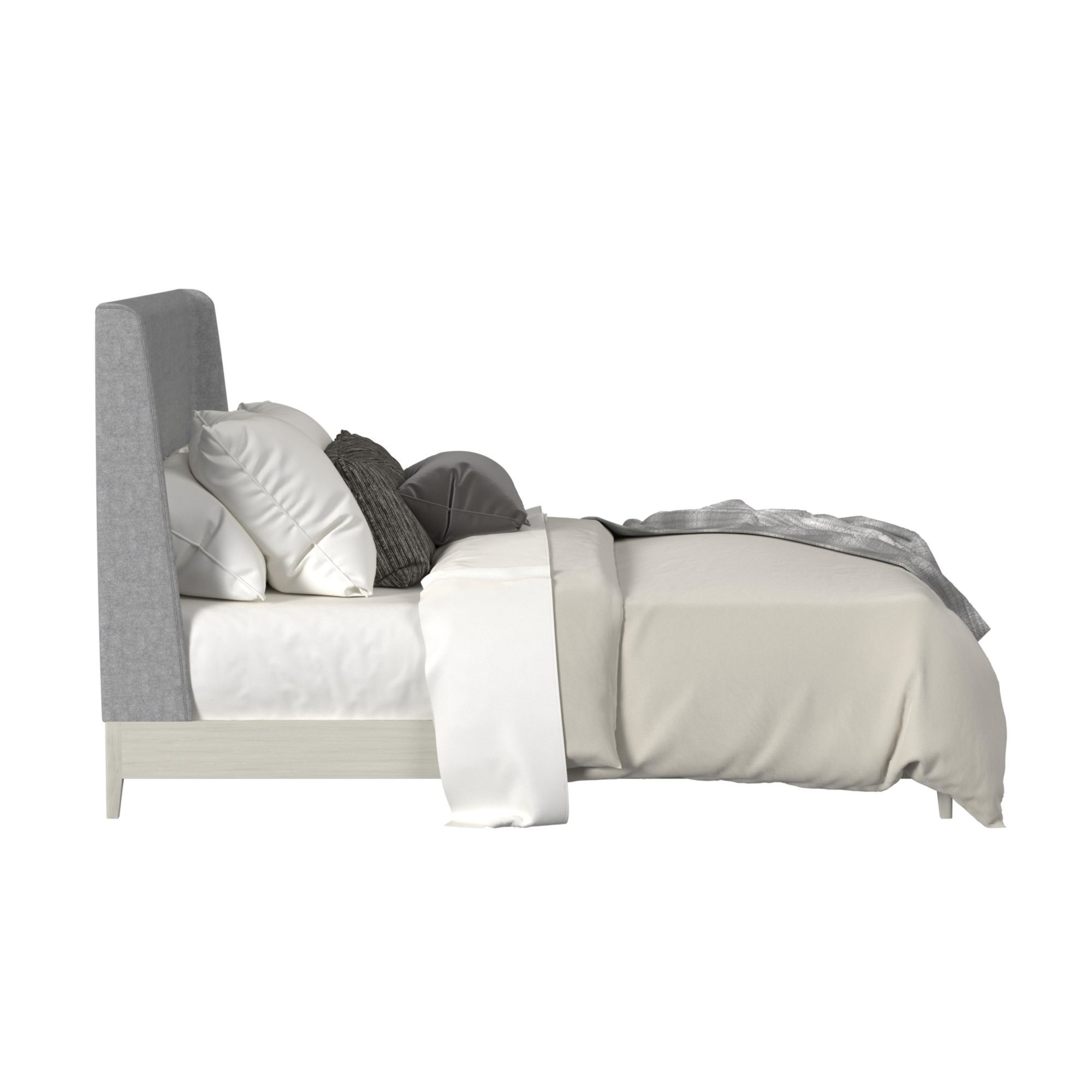 Westland - King Upholstered Bed - Almond / Gray