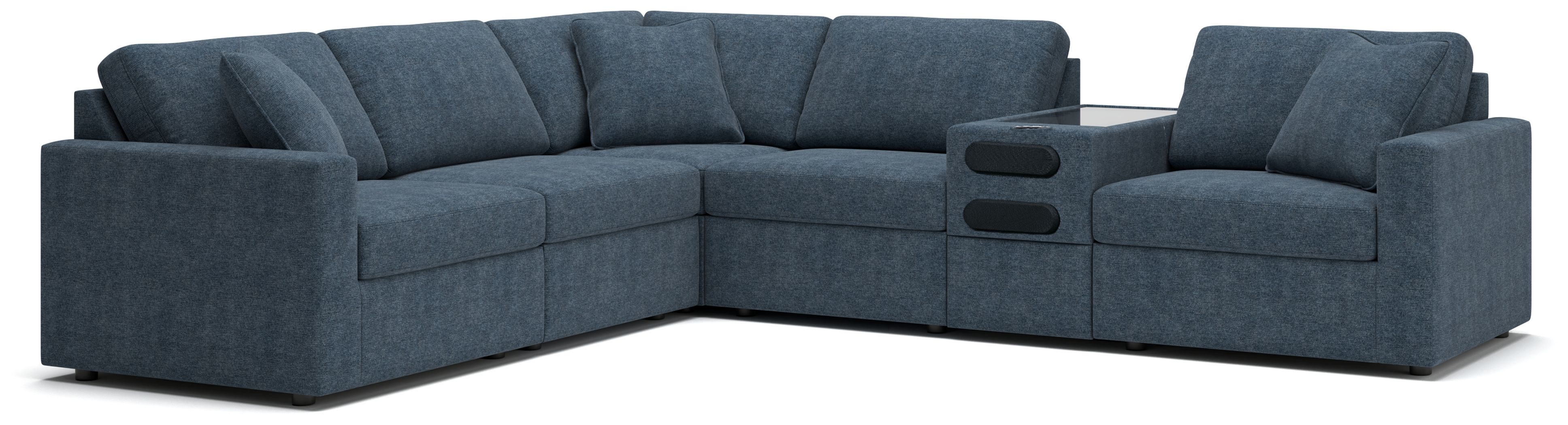6 Pc · Sectional With Audio System Console