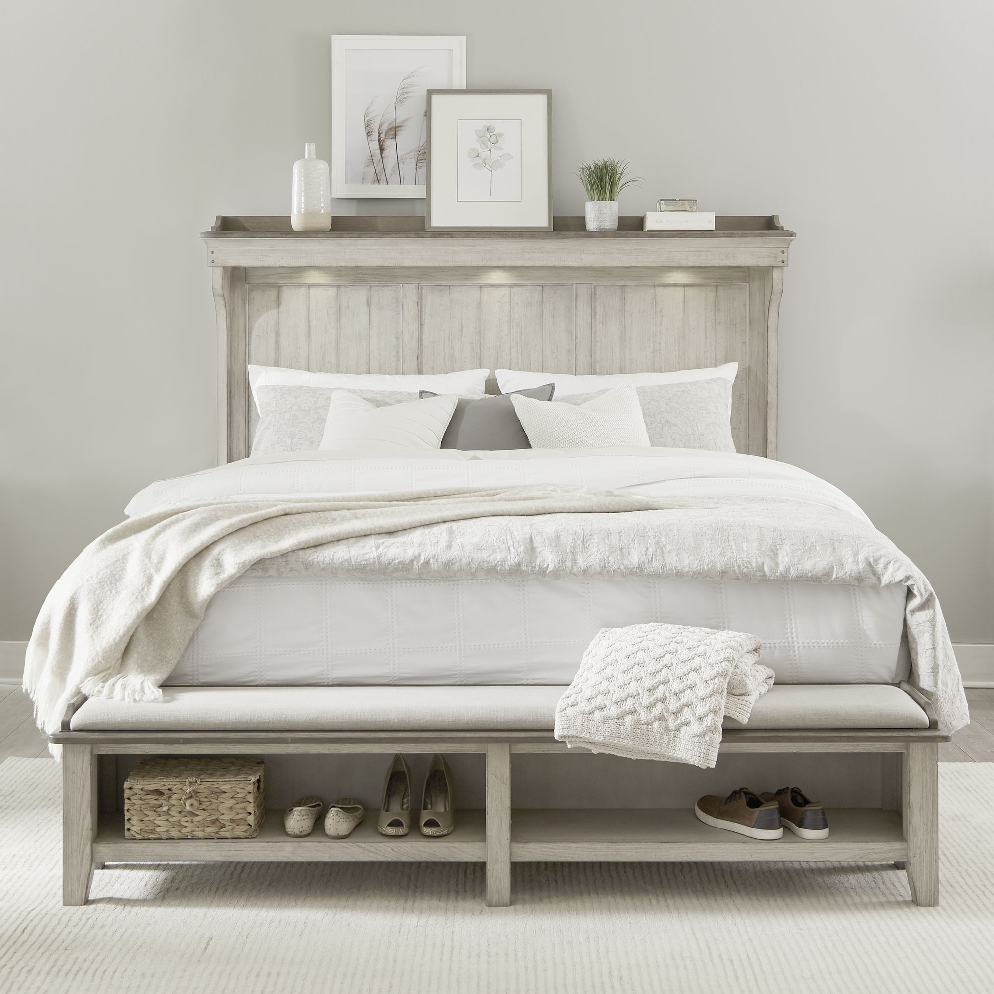 Liberty Furniture Ivy Hollow - King Mantle Storage Bed - White
