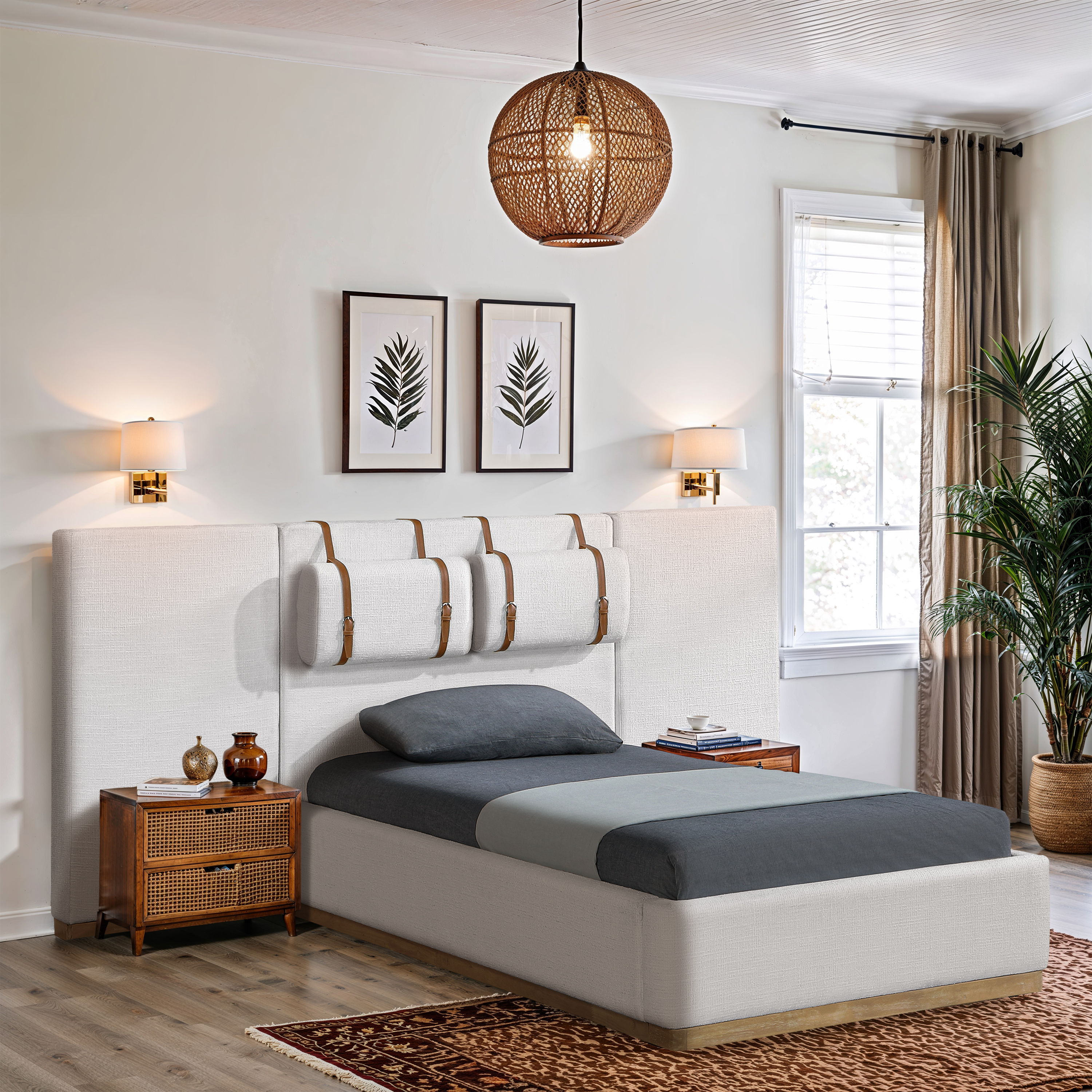 Bennet - Upholstered Twin Bed - Cream