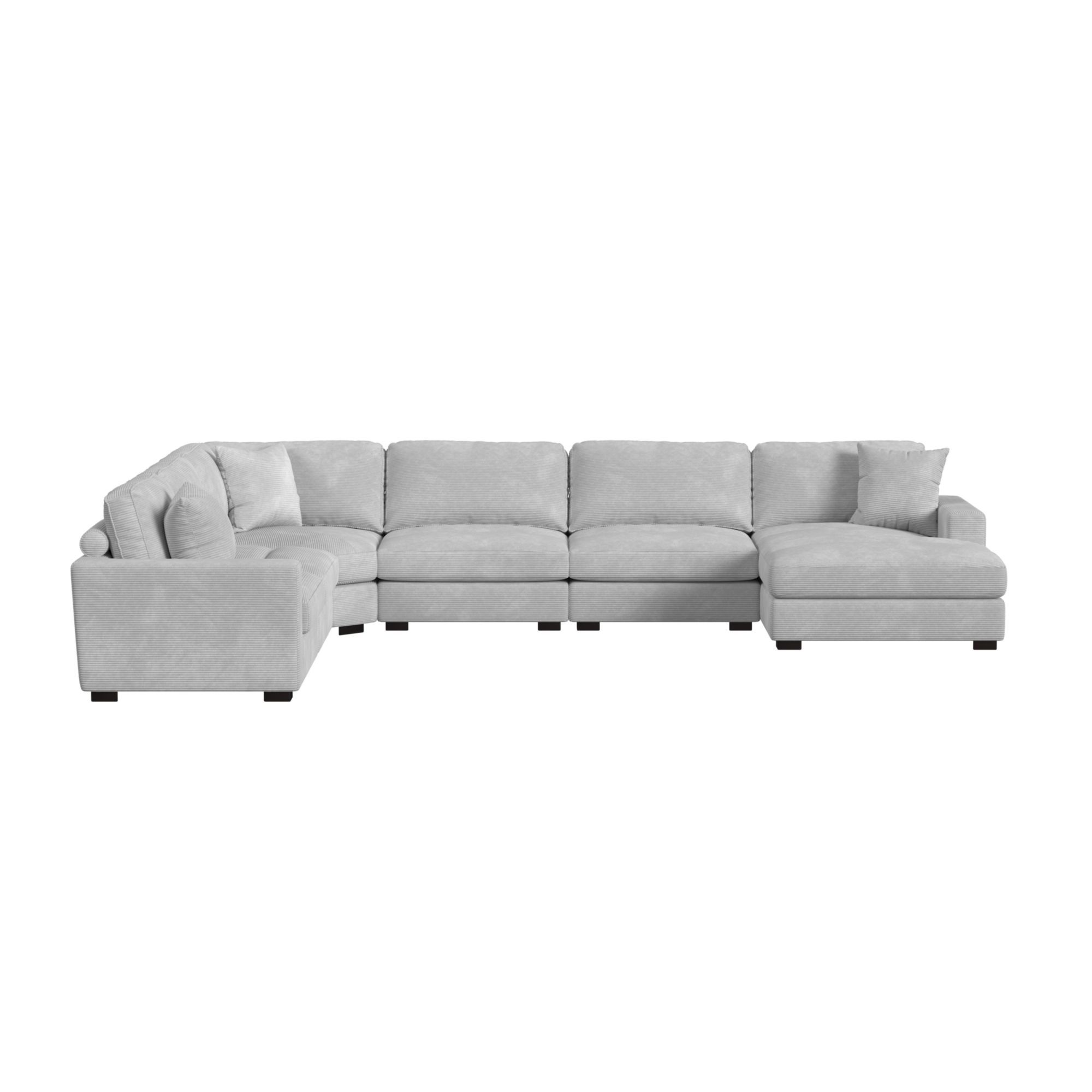 Arizona - Modular 6 Piece Sectional Set With RHF Chaise - Steno Stone