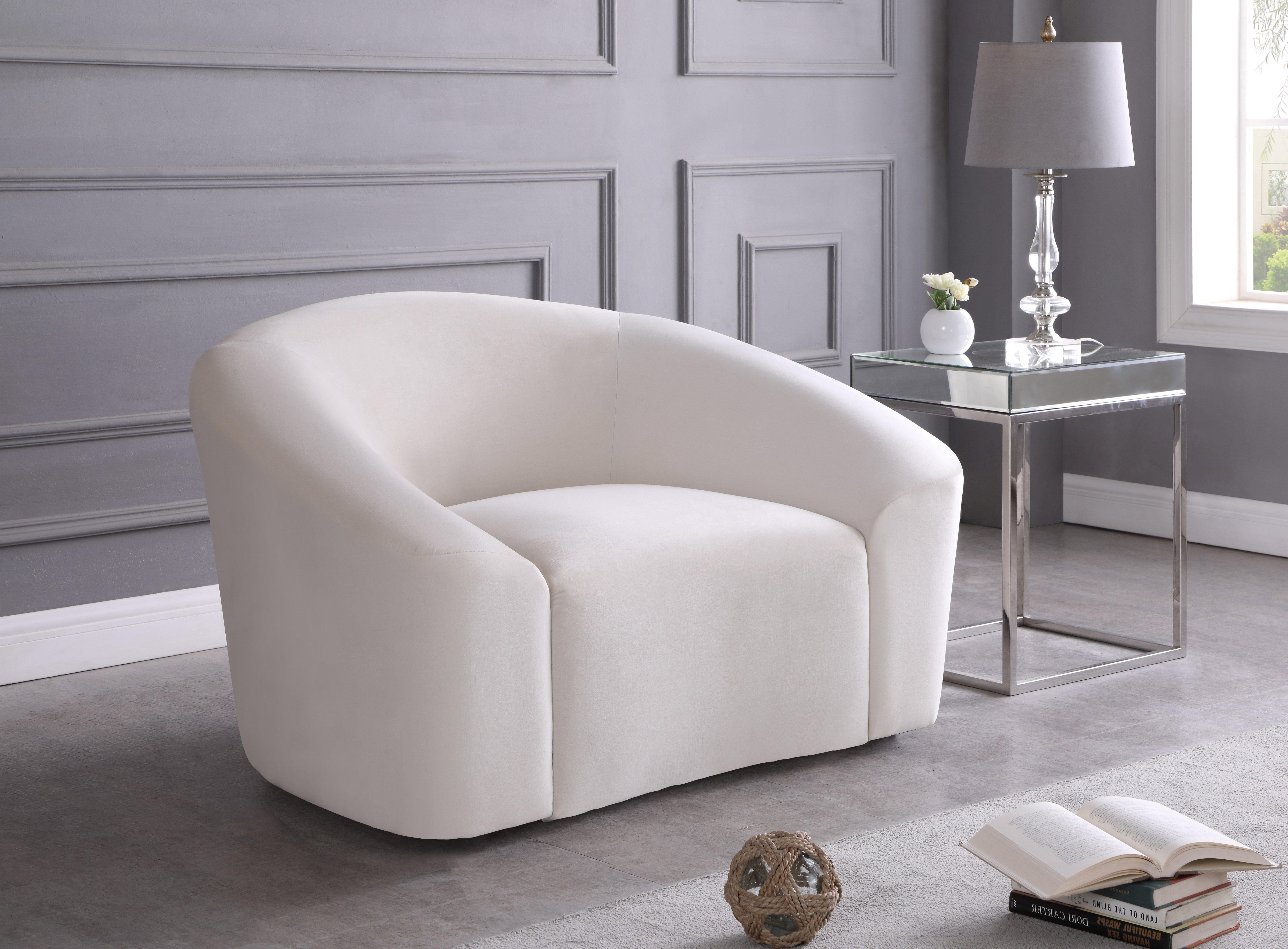 Riley - Velvet Chair - Cream