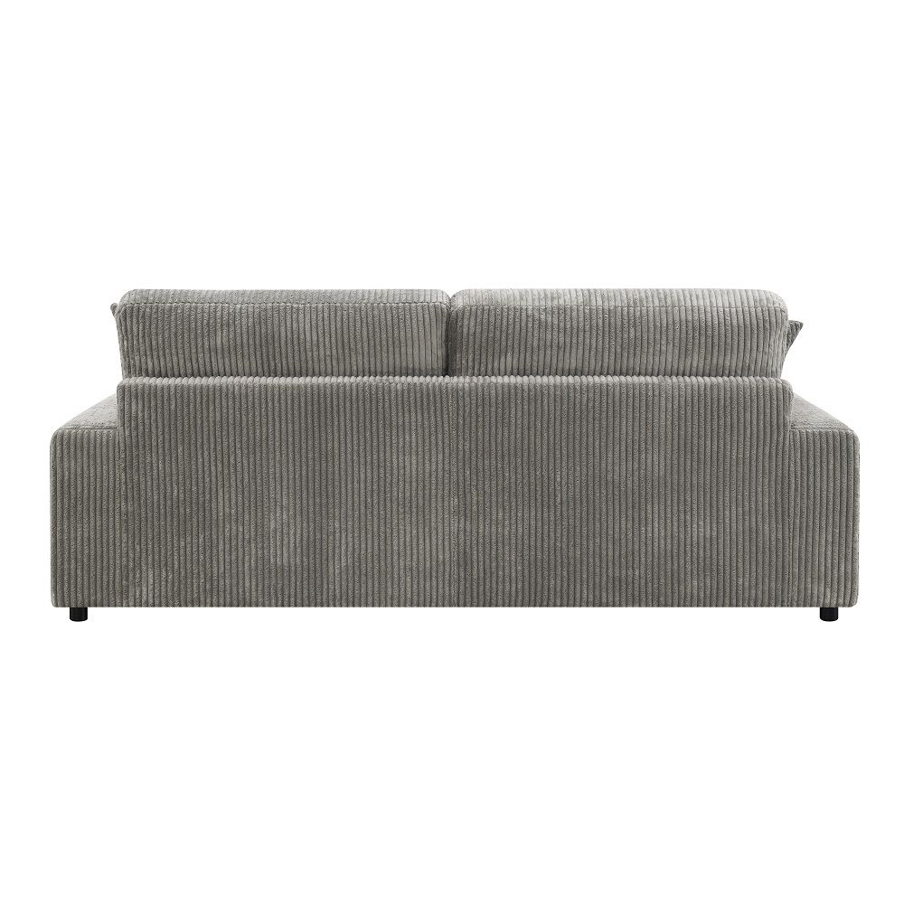 Tavia - Reversible Sectional Sofa With 6 Pillows - Gray Corduroy, gray, view 4