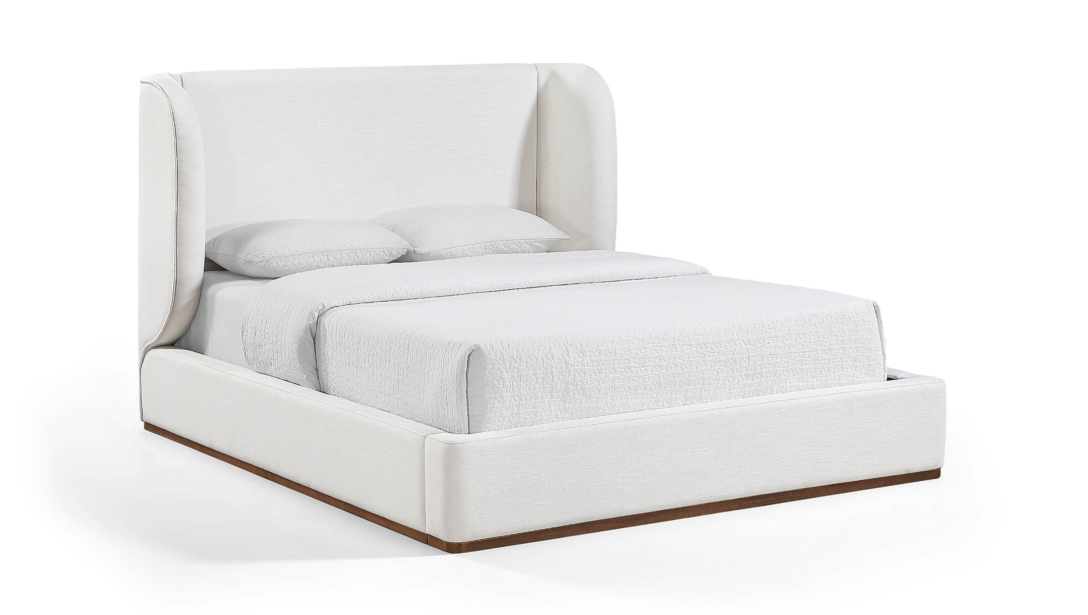Aurin - Fabric Upholstered Queen Bed - Cream