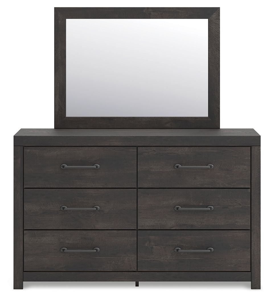 Ashley Furniture Hollivern - Dresser And Mirror - Dark Gray - Image 5