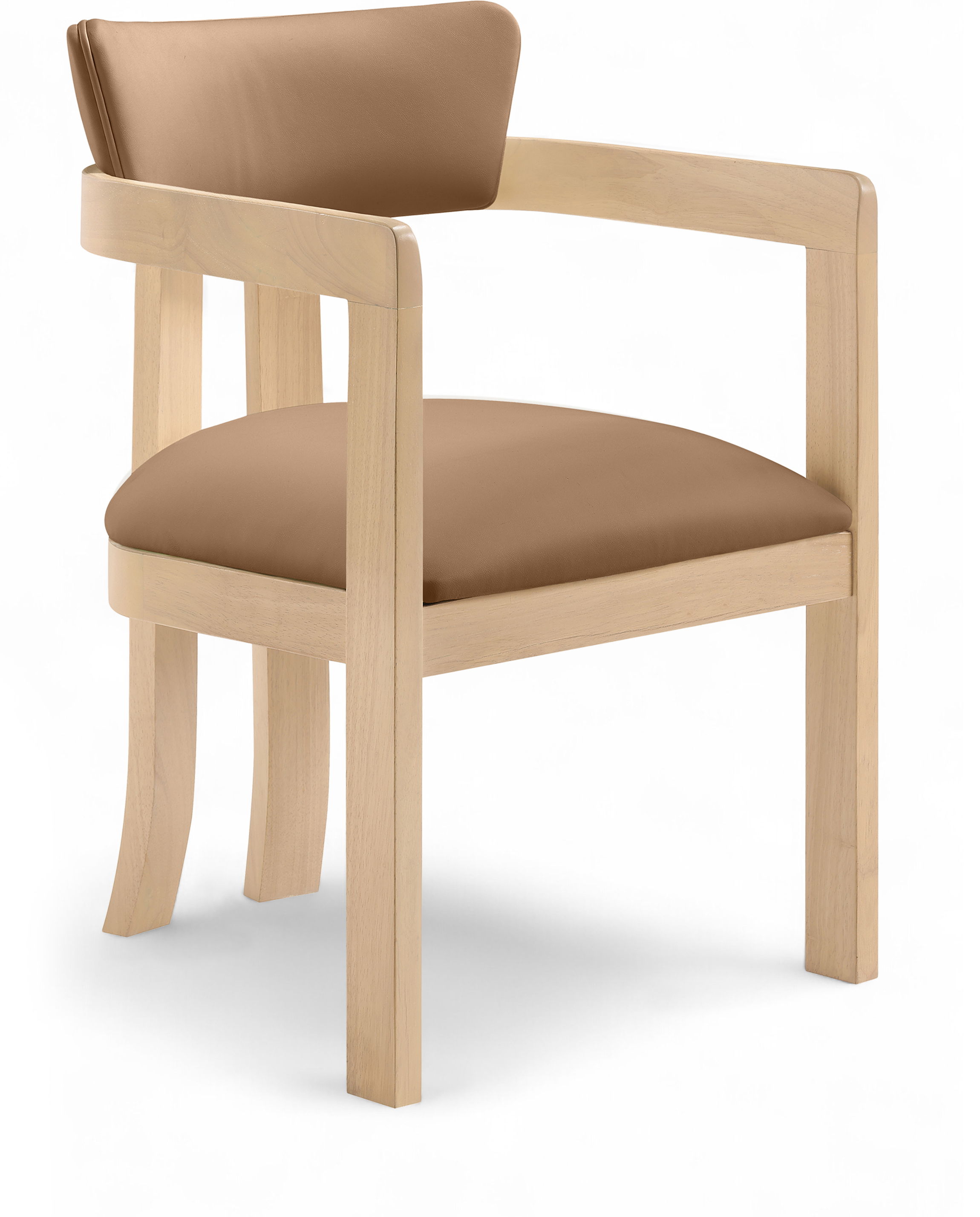 Lavrin - Vegan Leather Dining Arm Chair (Set of 2) - Cognac