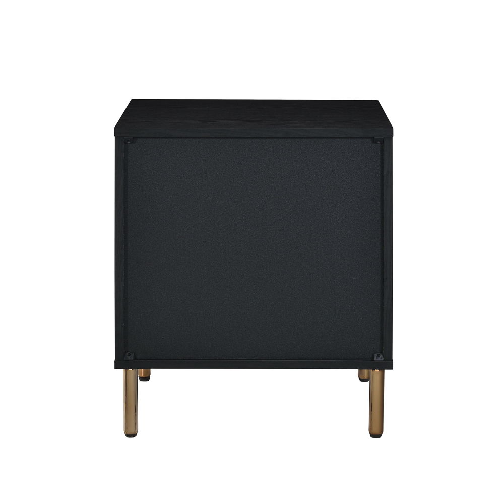Myles - Nightstand - Black, Silver & Gold, black, view 4