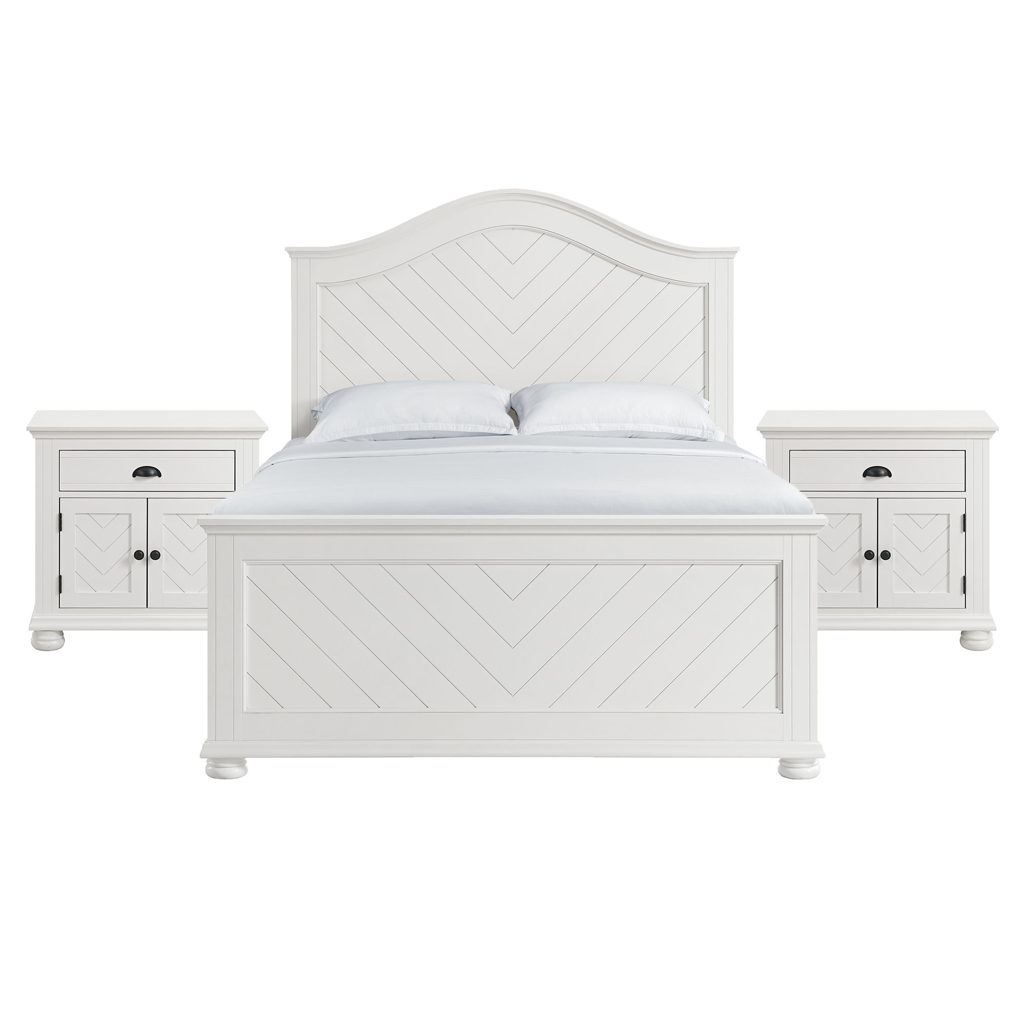 Queen · 3 Pc · Bedroom Set With 2 Nightstands