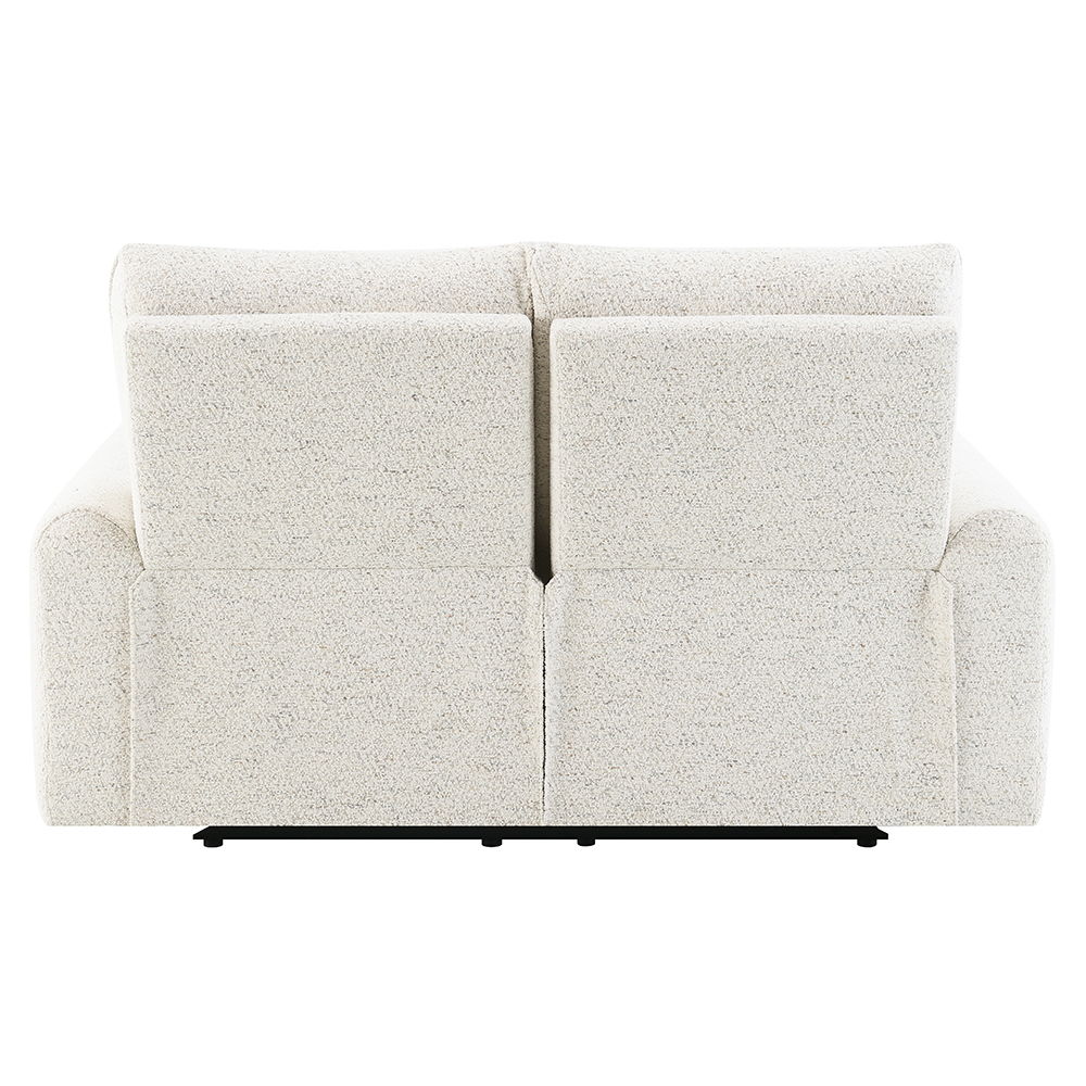Lalisa - Power Motion Loveseat With USB Port - Cream Chenille, white, view 5