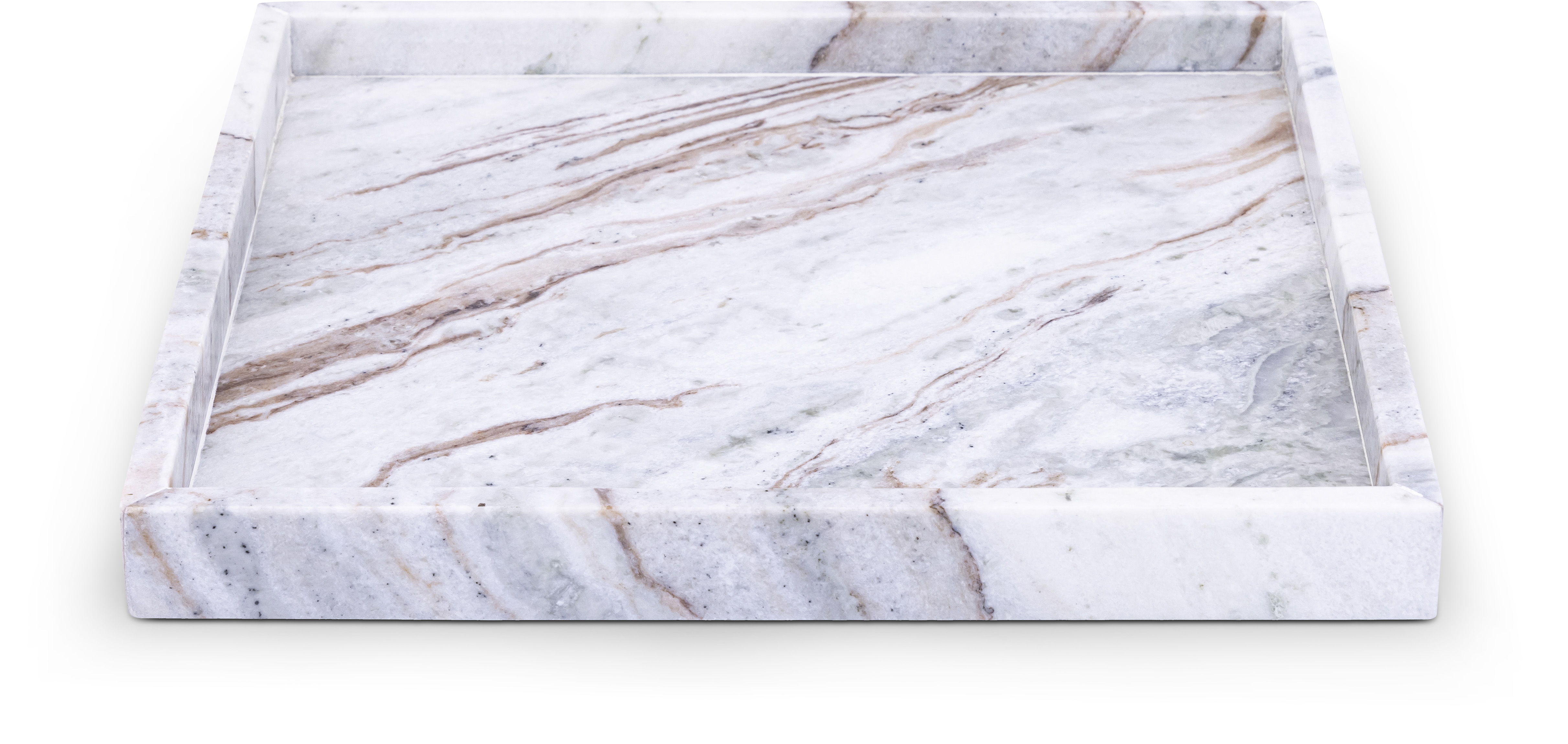 Barletta - Marble Square Tray - Brown