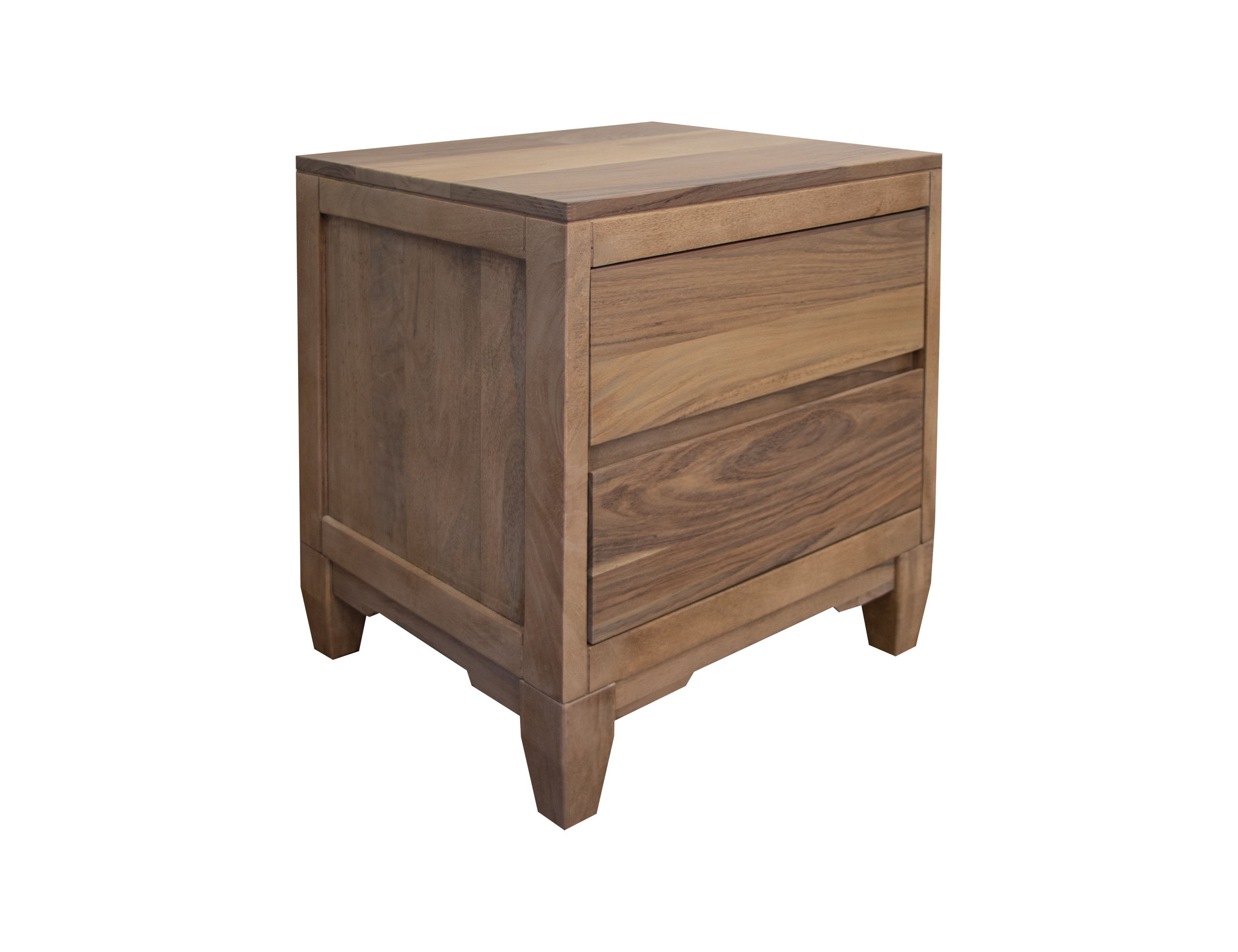 International Furniture Direct Parota Nova - 2 Drawer Nightstand - Brown Cappuccino