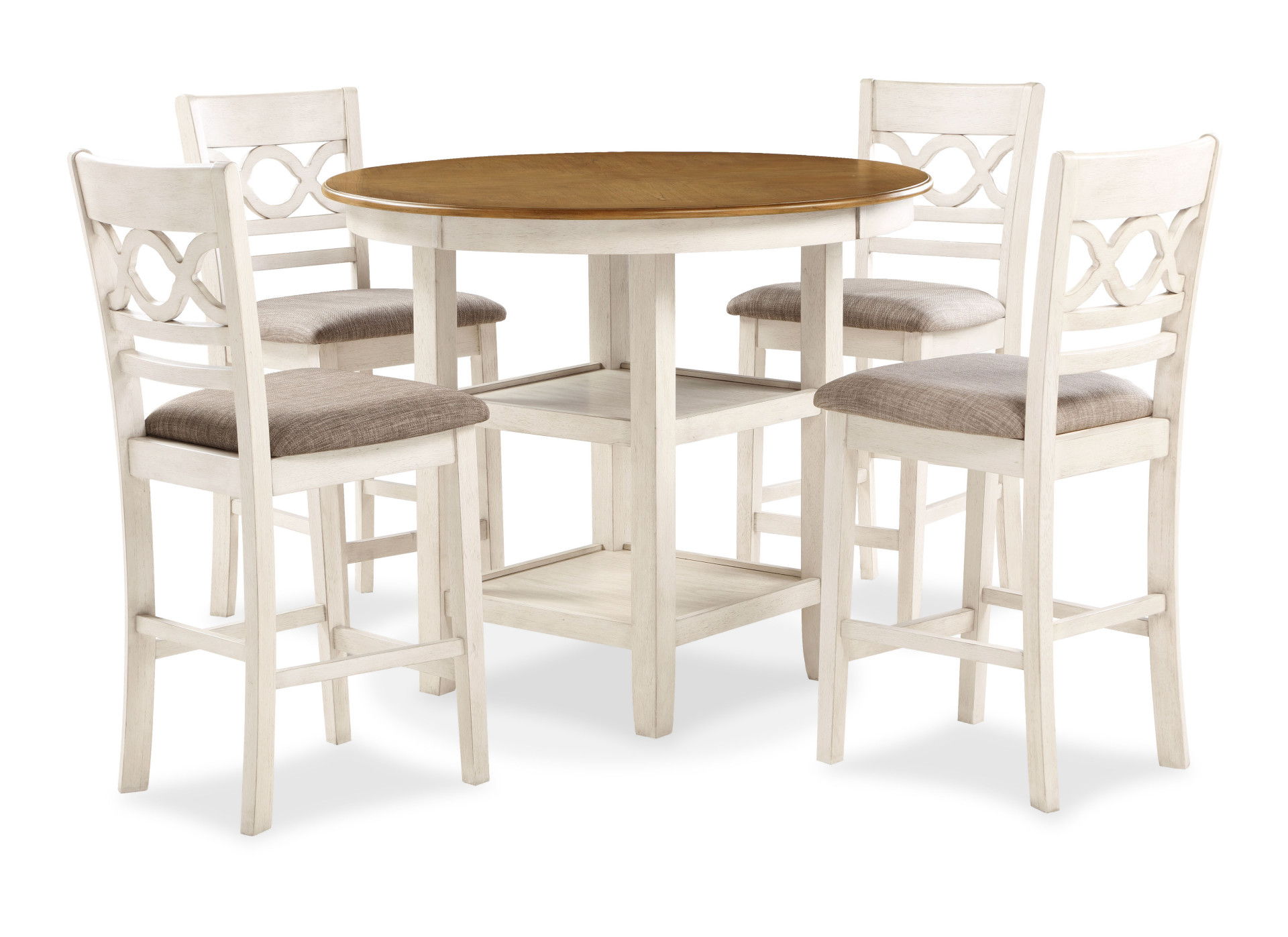 Cori - 5 Piece Counter Dining Set - Bisque / Brown