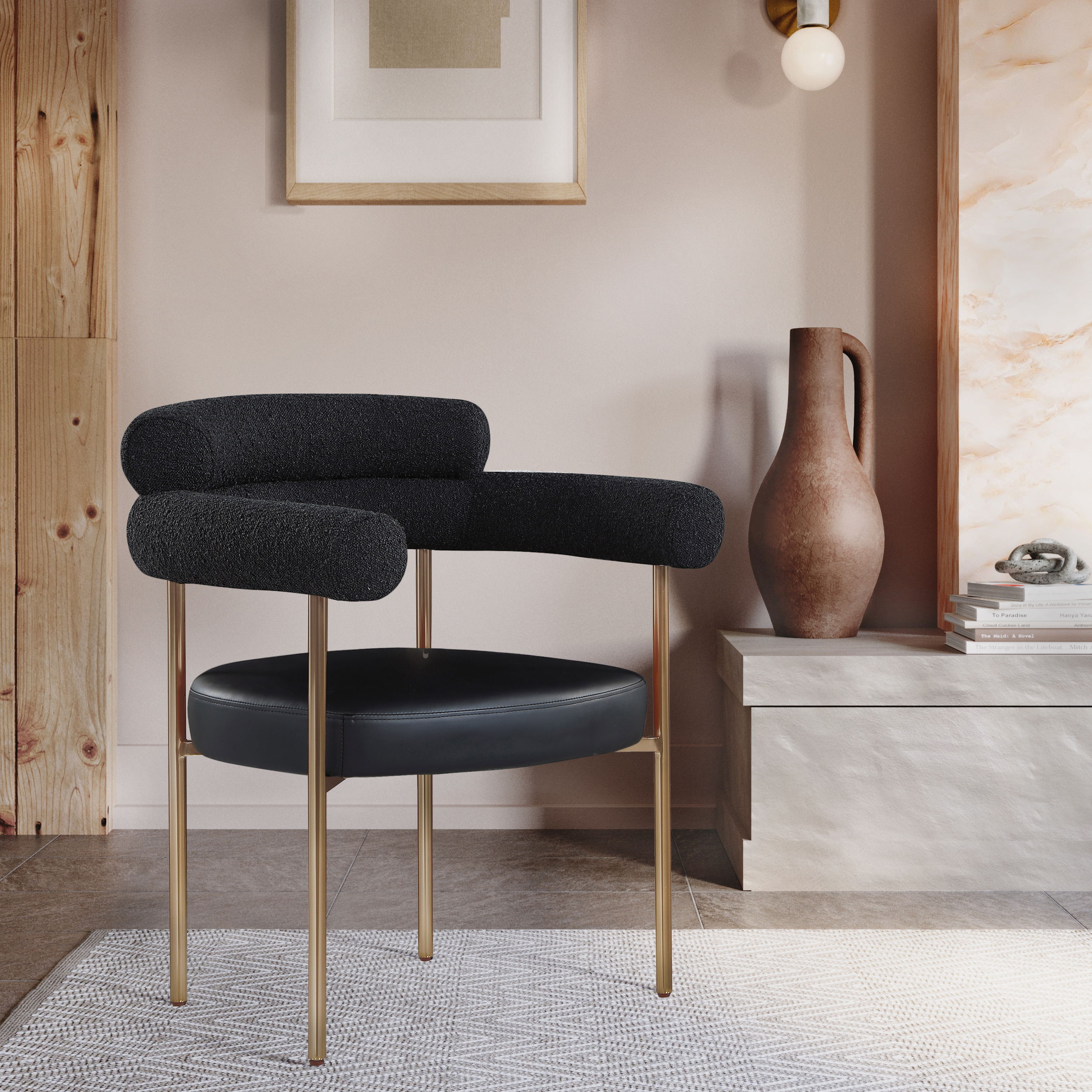 Blake - Dining Chair (Set of 2) Faux Leather - Black